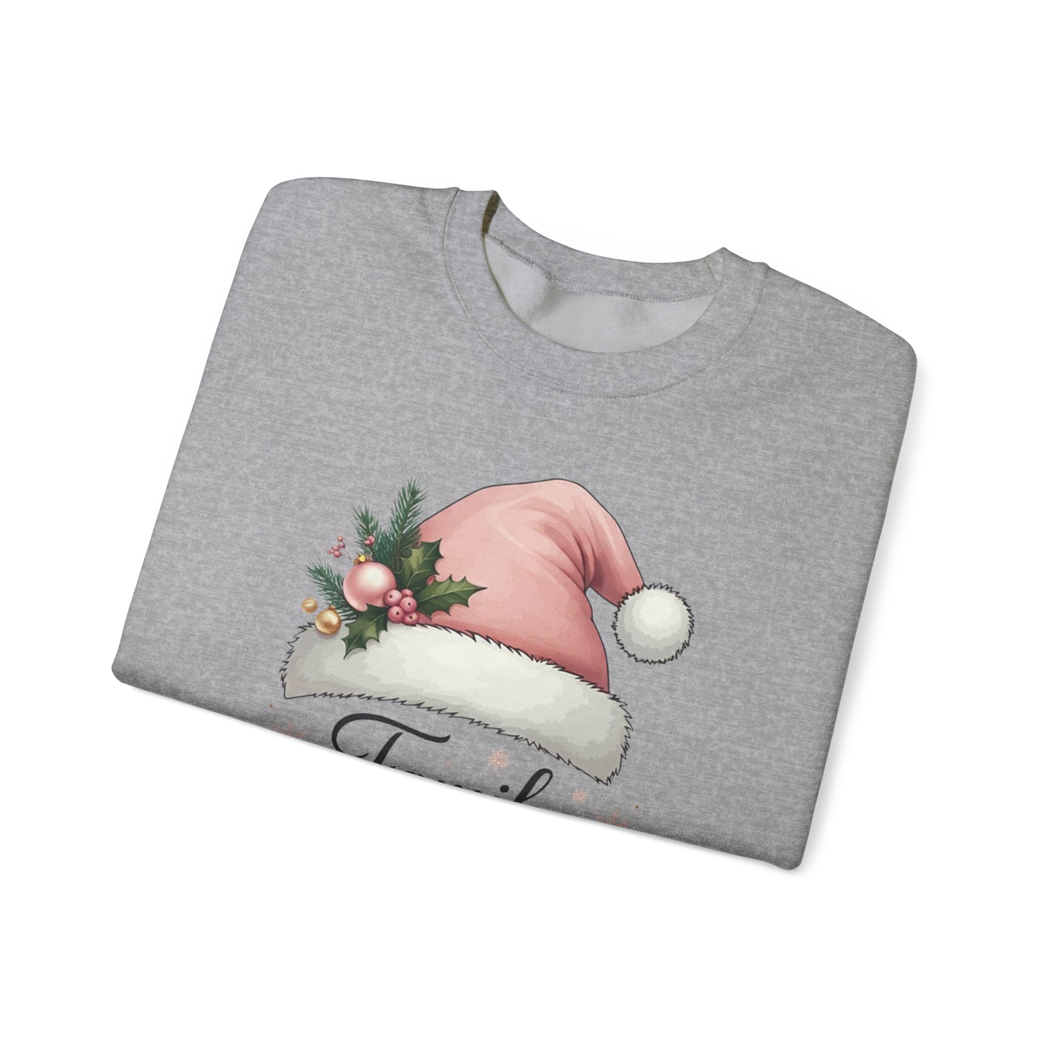 Pink Santa Hat Family Christmas 2024 Sweatshirt