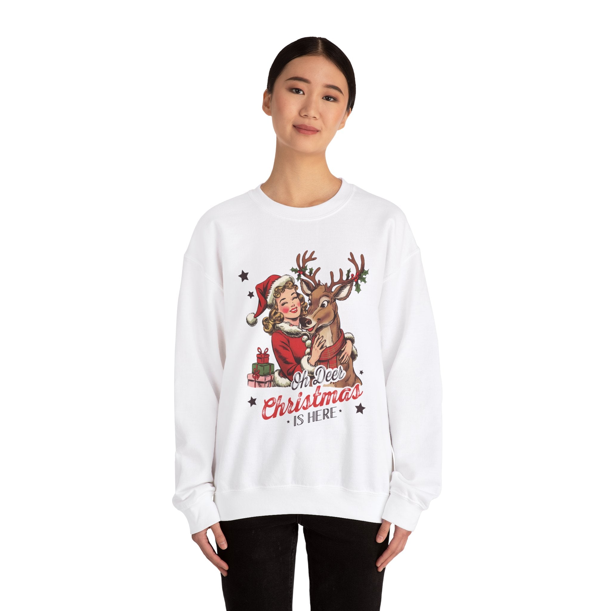 Oh Deer! Christmas Sweatshirt - Retro Holiday Fun