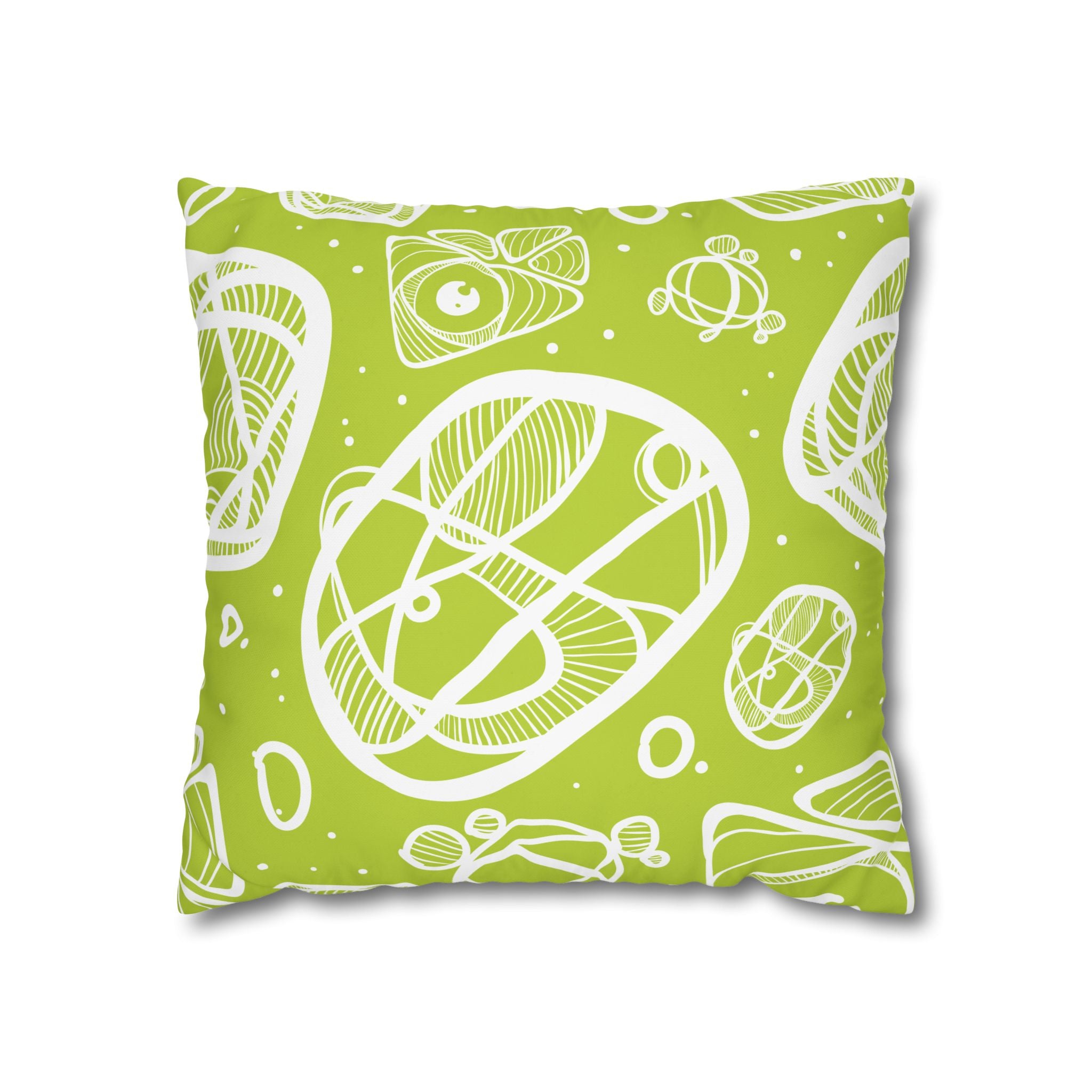 Lime Green Abstract Art Pillowcase