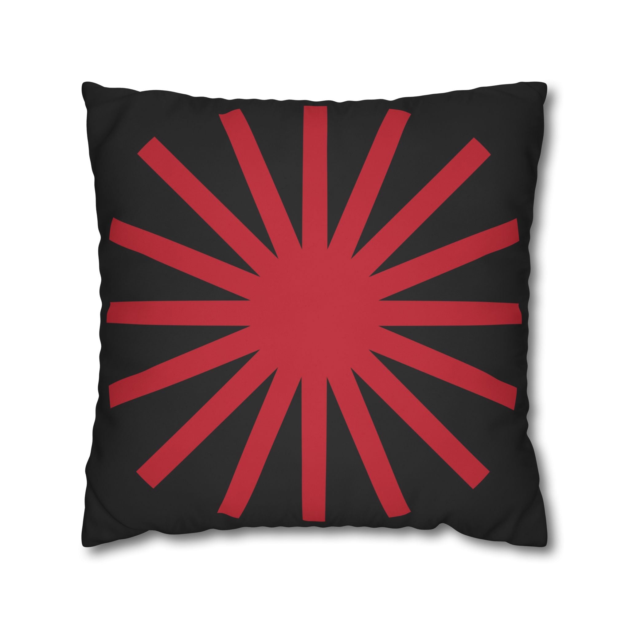 Red Sunburst Geometric Pillowcase