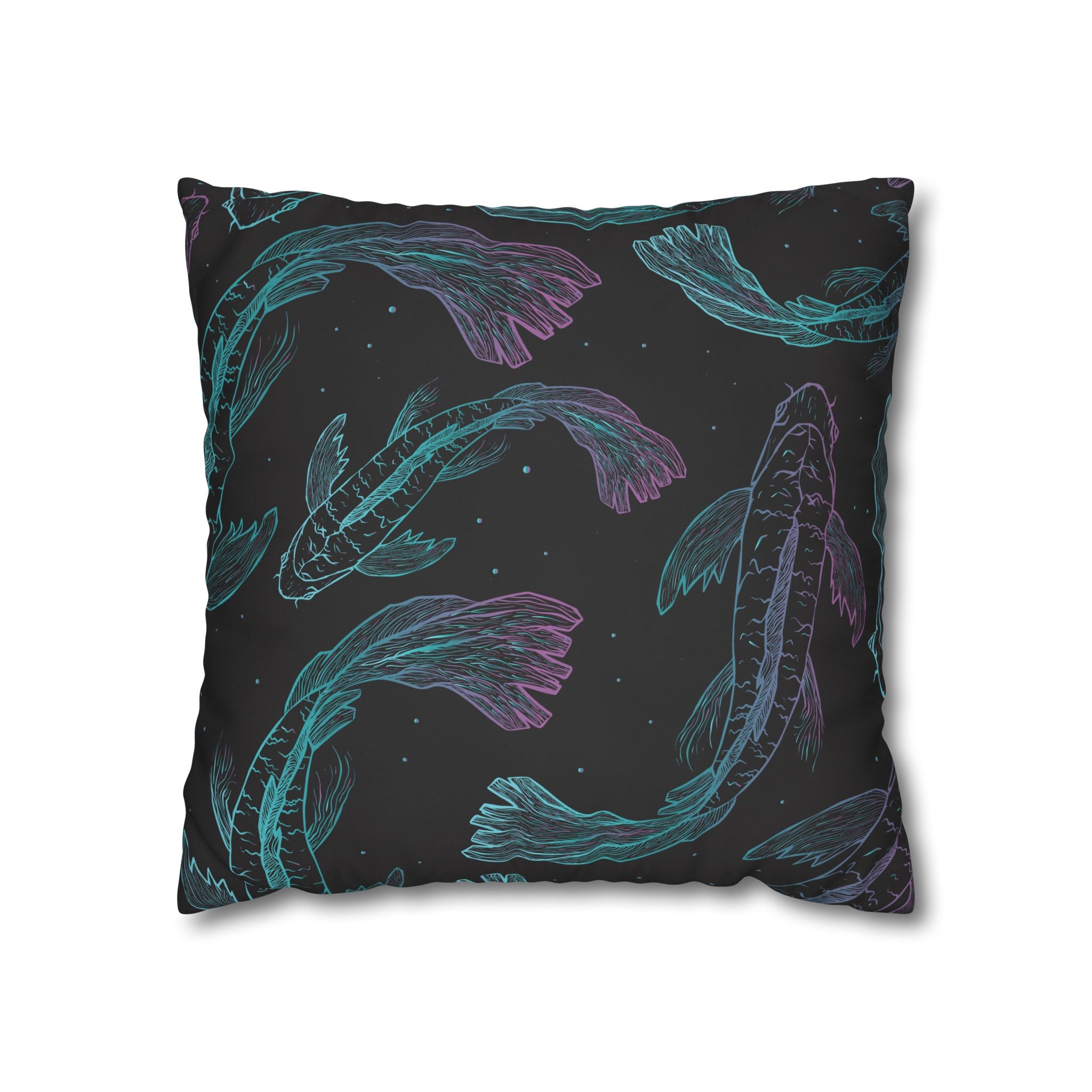 Teal & Purple Koi Fish Pillowcase