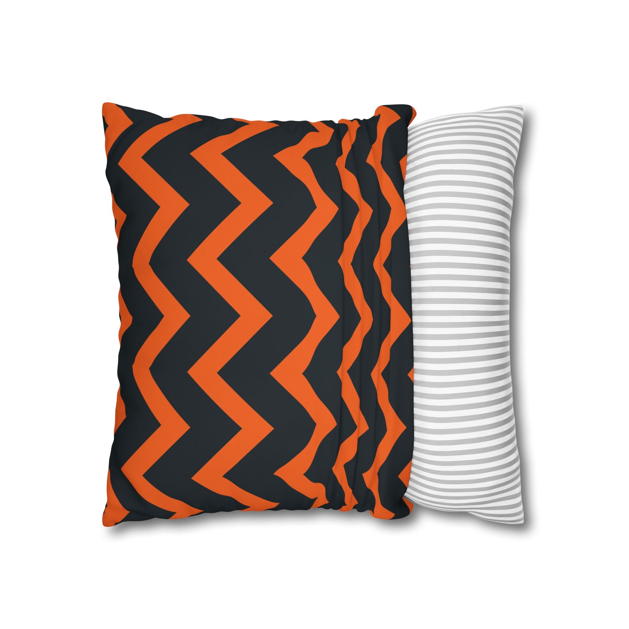 Chevron Stripe Pillowcase - Orange & Teal