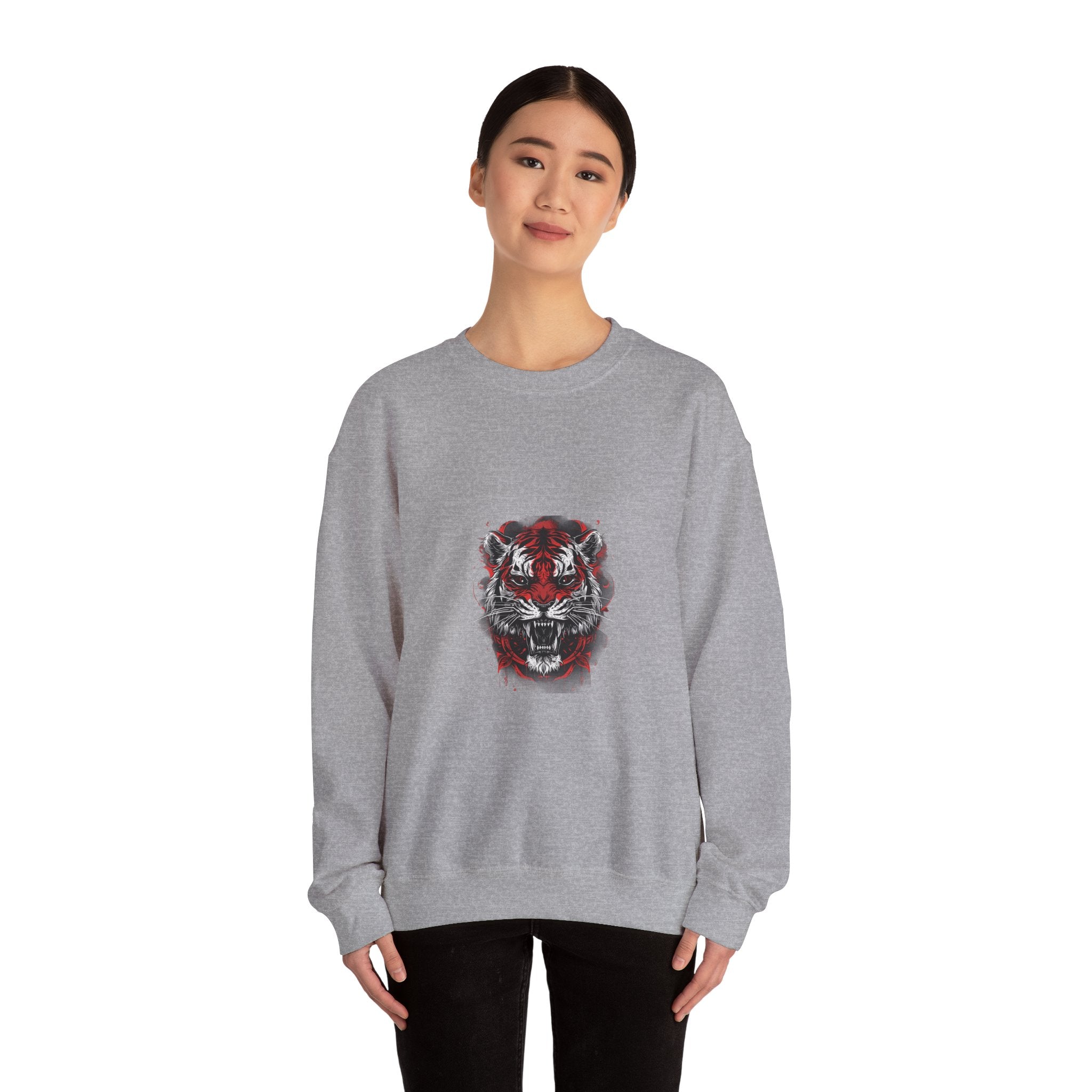 Fierce Tiger Head Graphic Sweatshirt