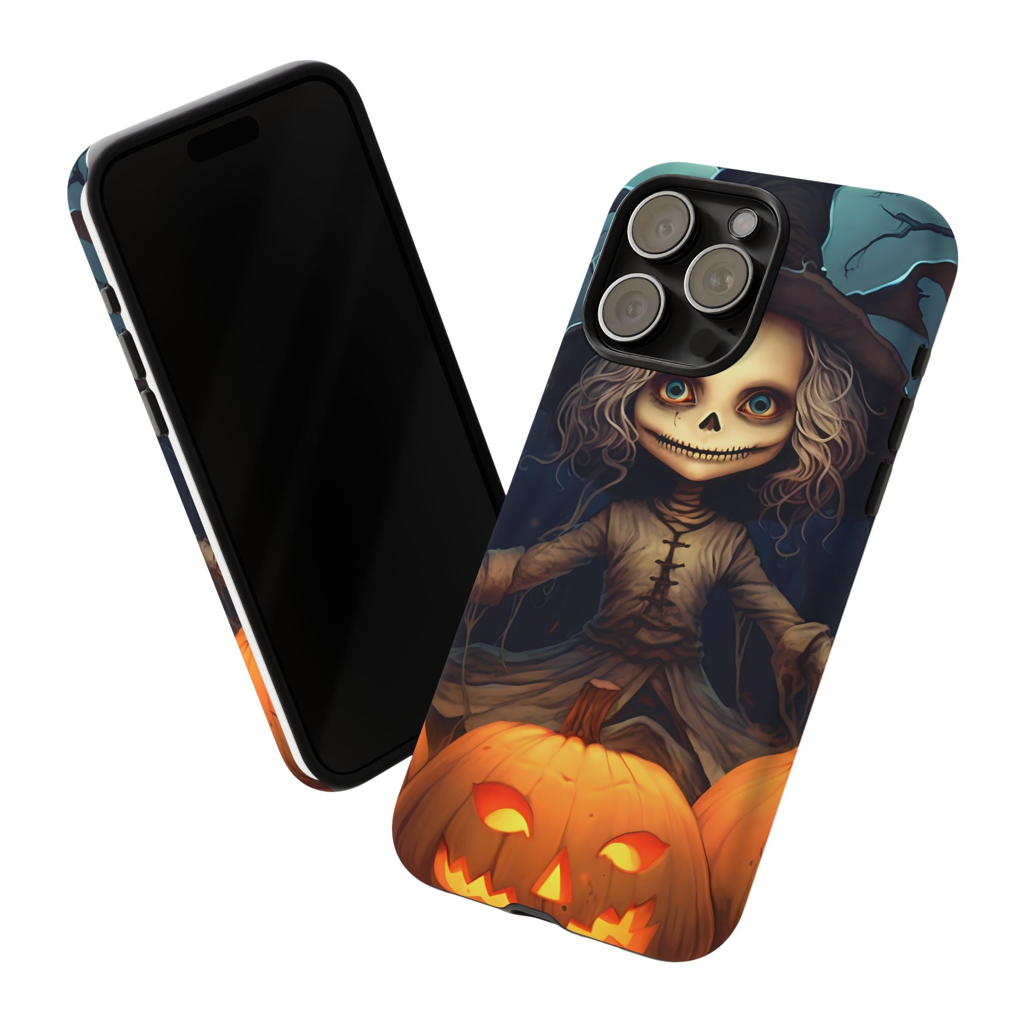 Spooky Skull Girl Halloween iPhone Case - Hexagon Stone