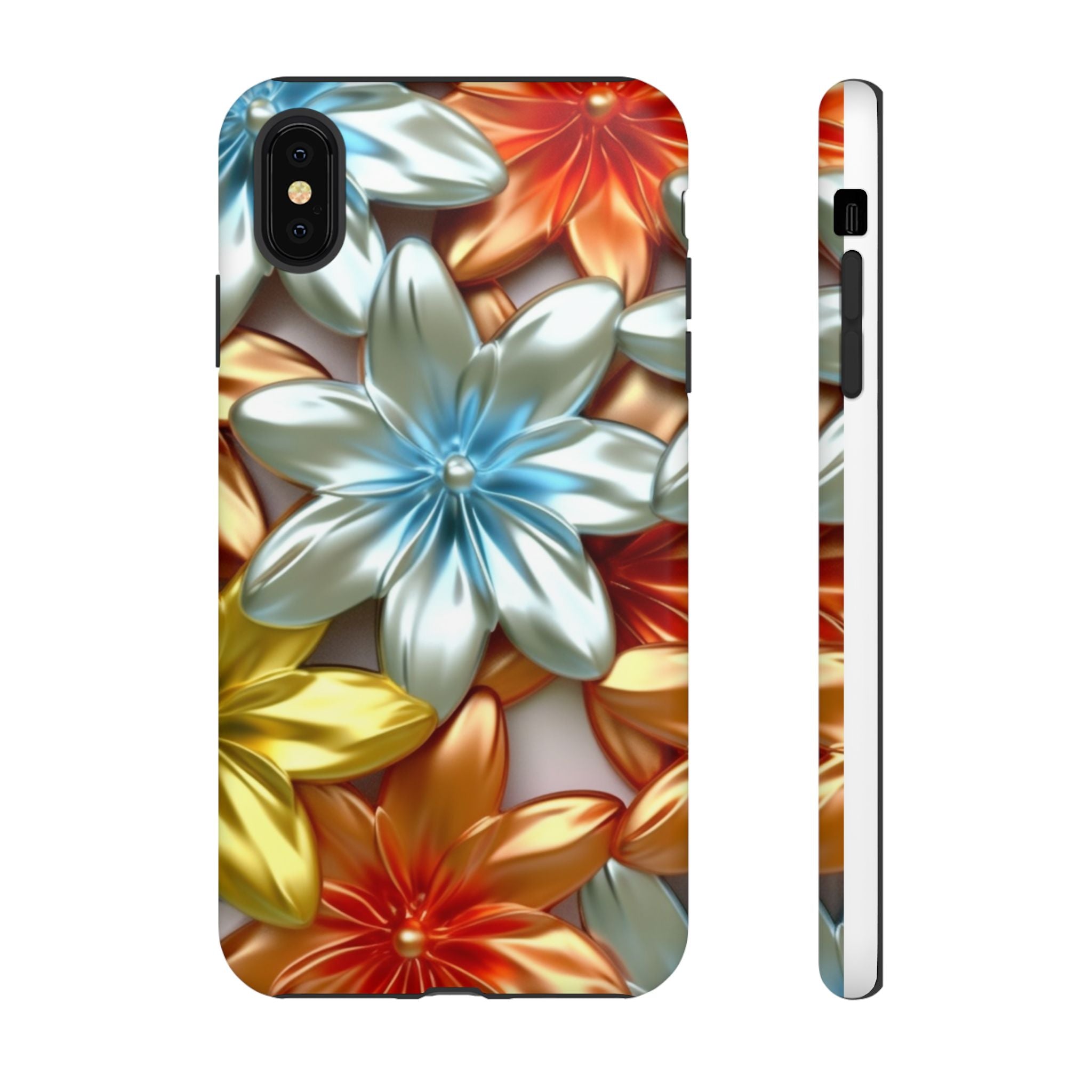 Metallic Flower Hexagon iPhone Case - Rugged