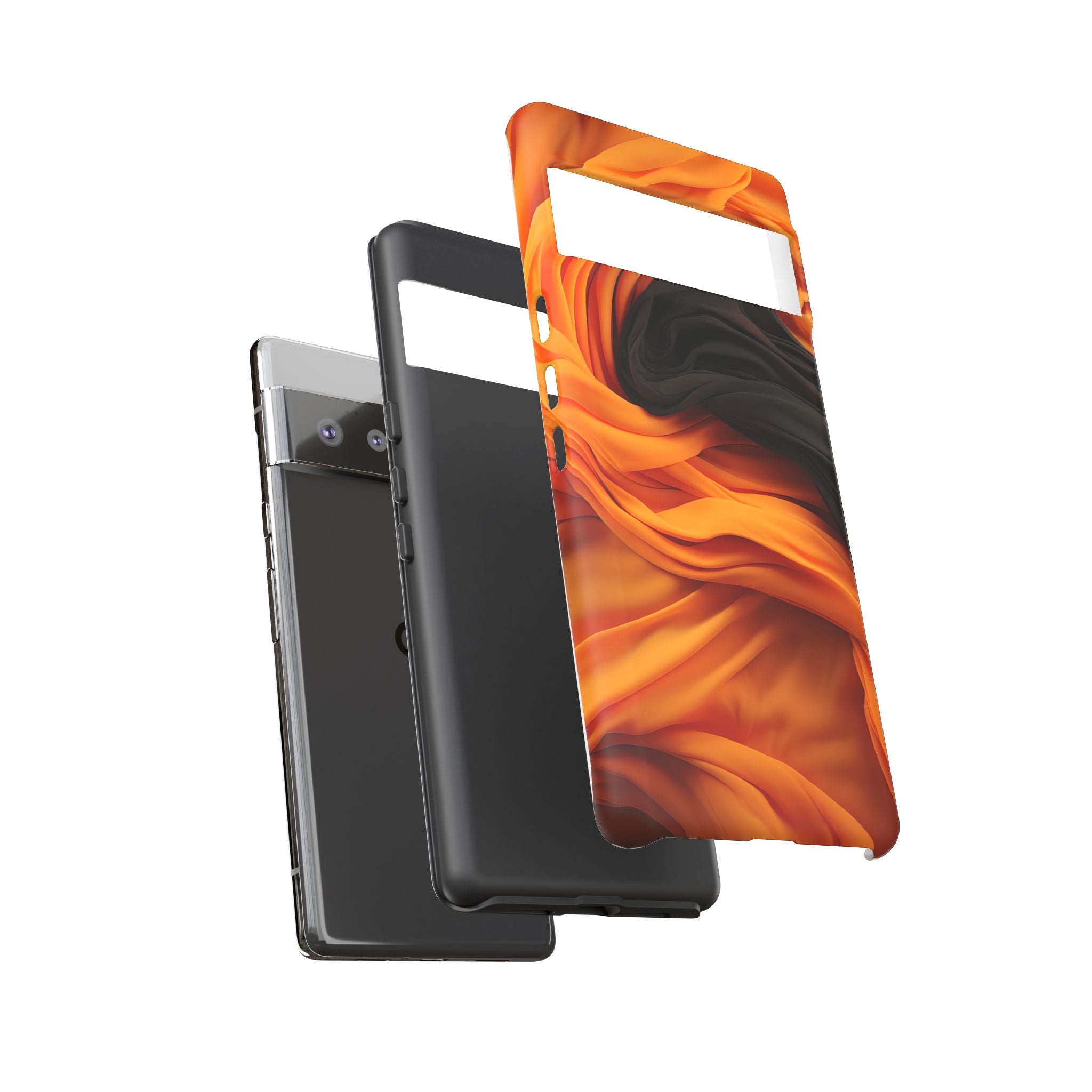 Abstract Orange & Gray Google Pixel Case (All Models)