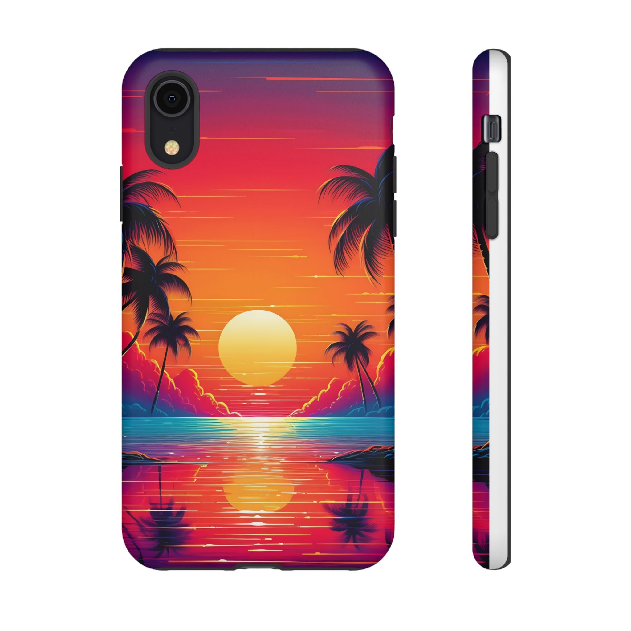 Sunset Palm Beach iPhone Case - Hexagon Stone