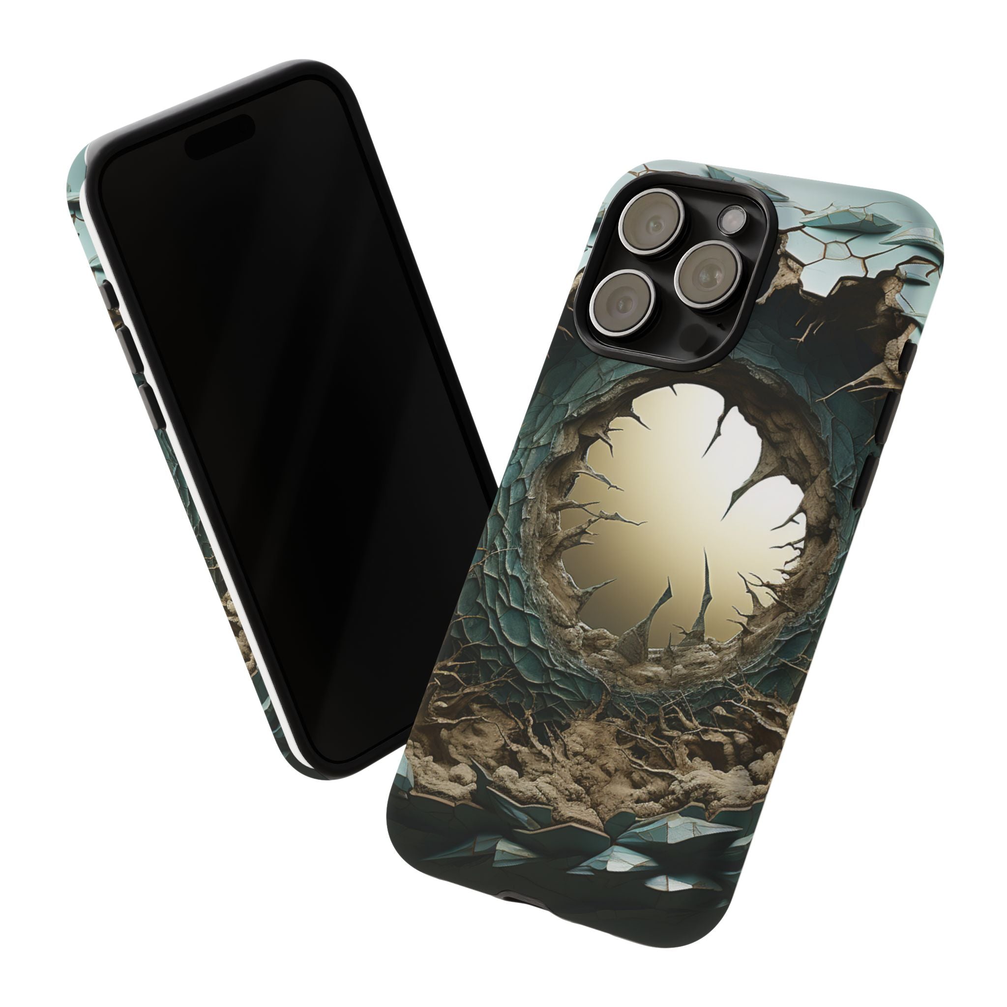 Surreal Alien Landscape Hexagon Stone iPhone Case