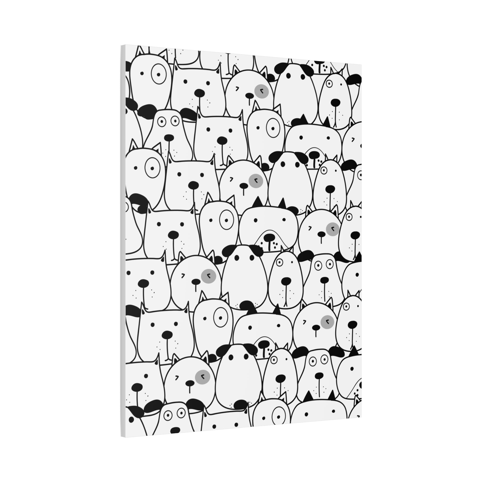 Adorable Puppy Faces Matte Canvas Art