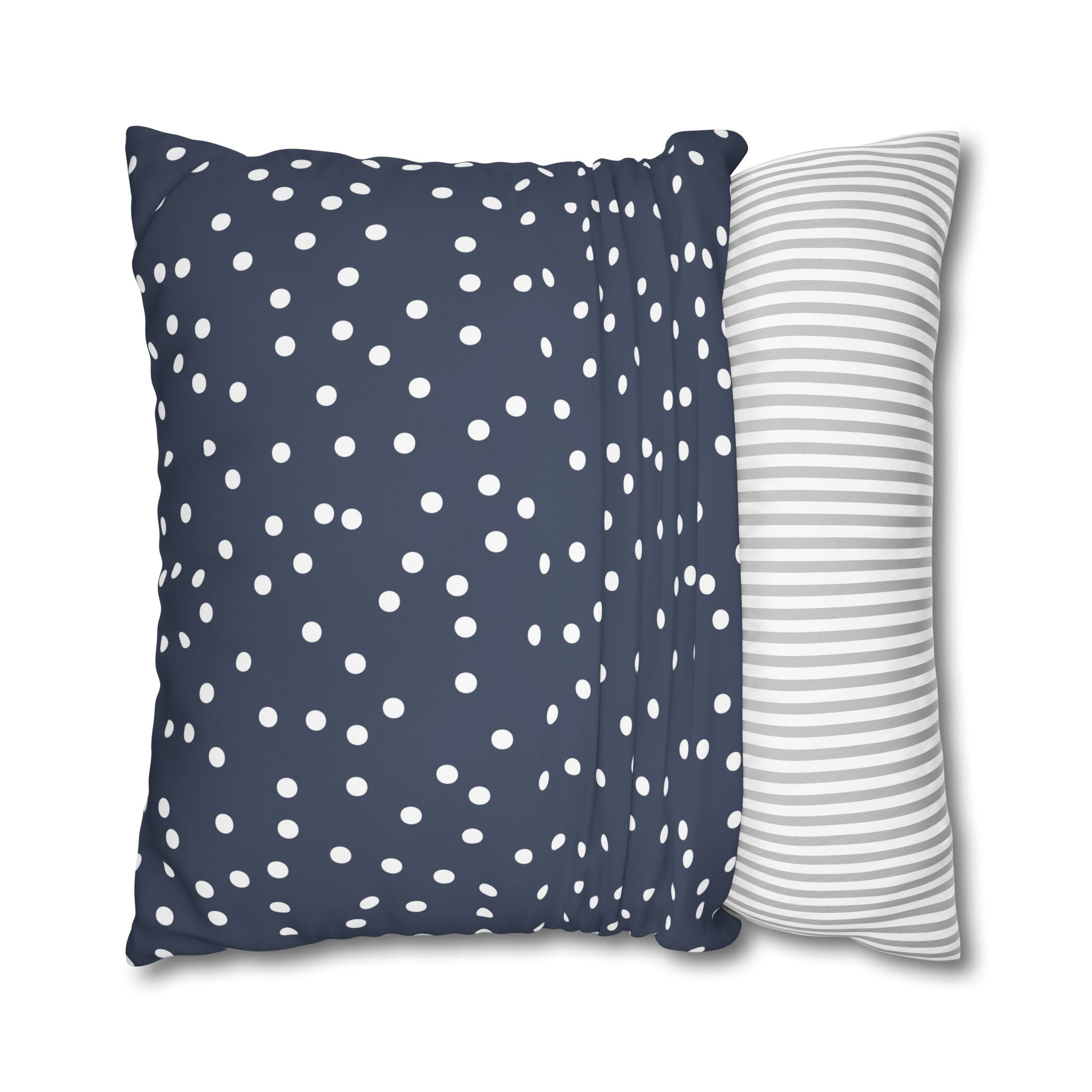 Navy Blue Polka Dot Pillowcase