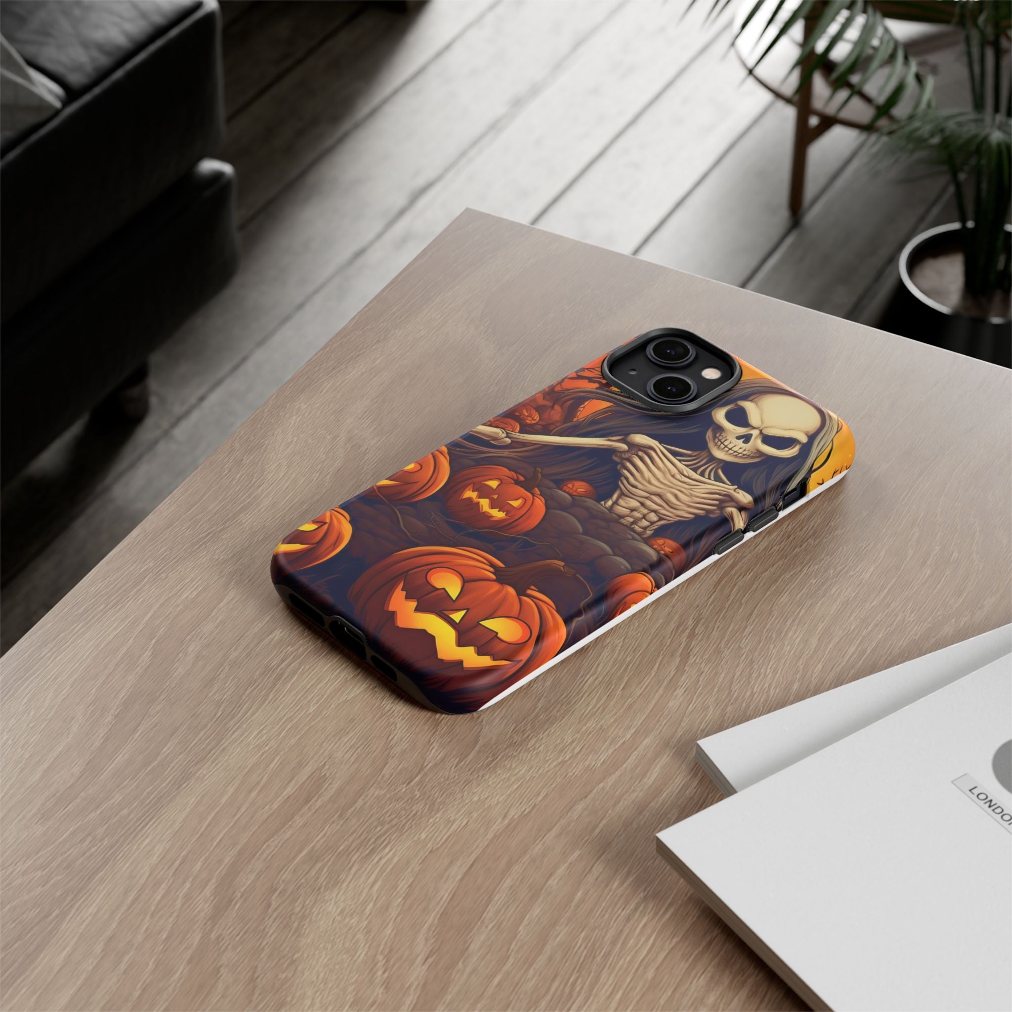 Spooky Skeleton Hexagon iPhone Case