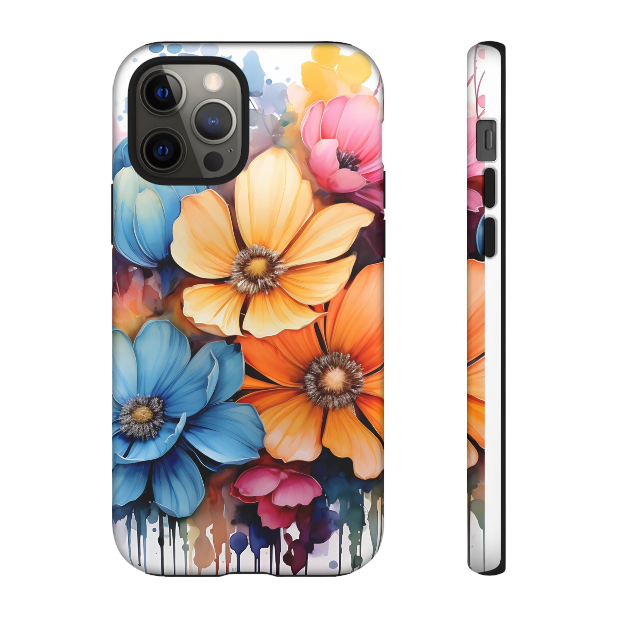 Vibrant Floral Watercolor iPhone Case - Hexagon Stone