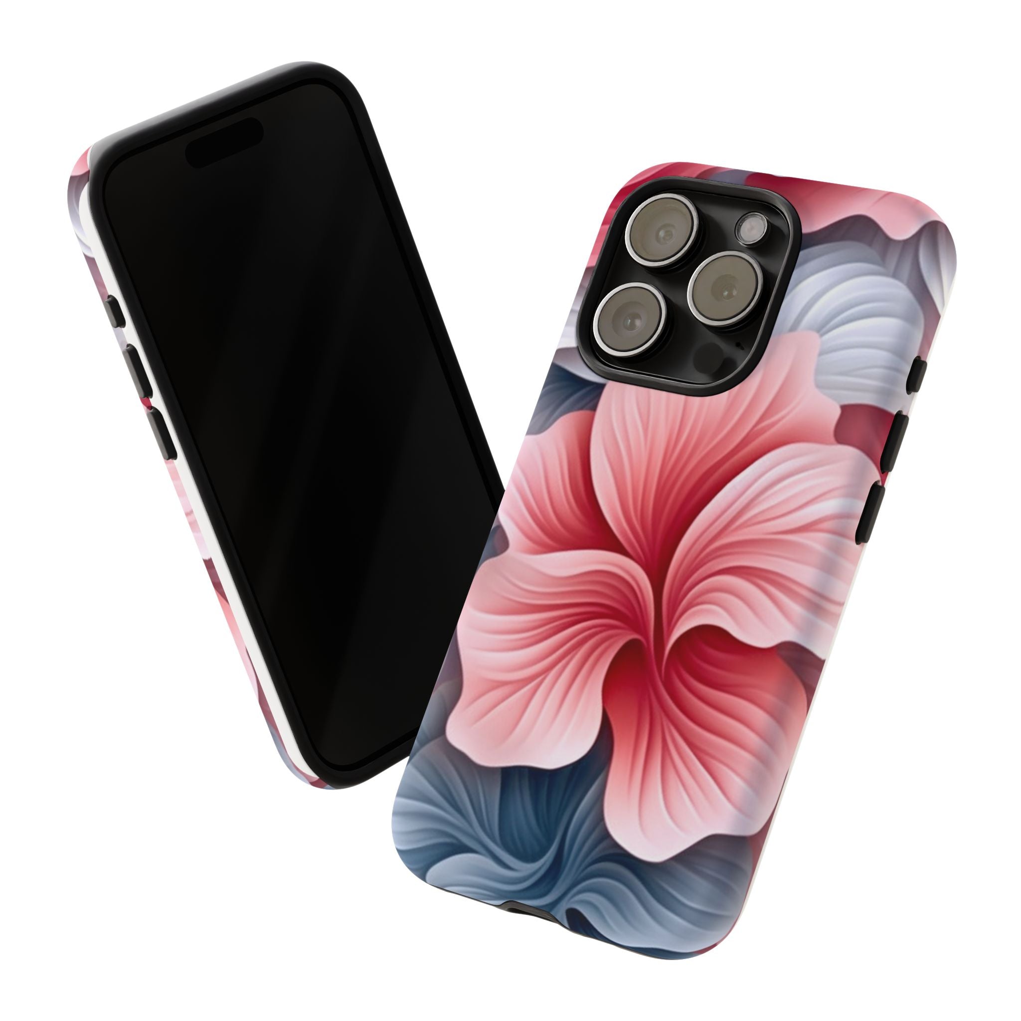 Abstract Floral Pink iPhone Case - Hexagon Stone