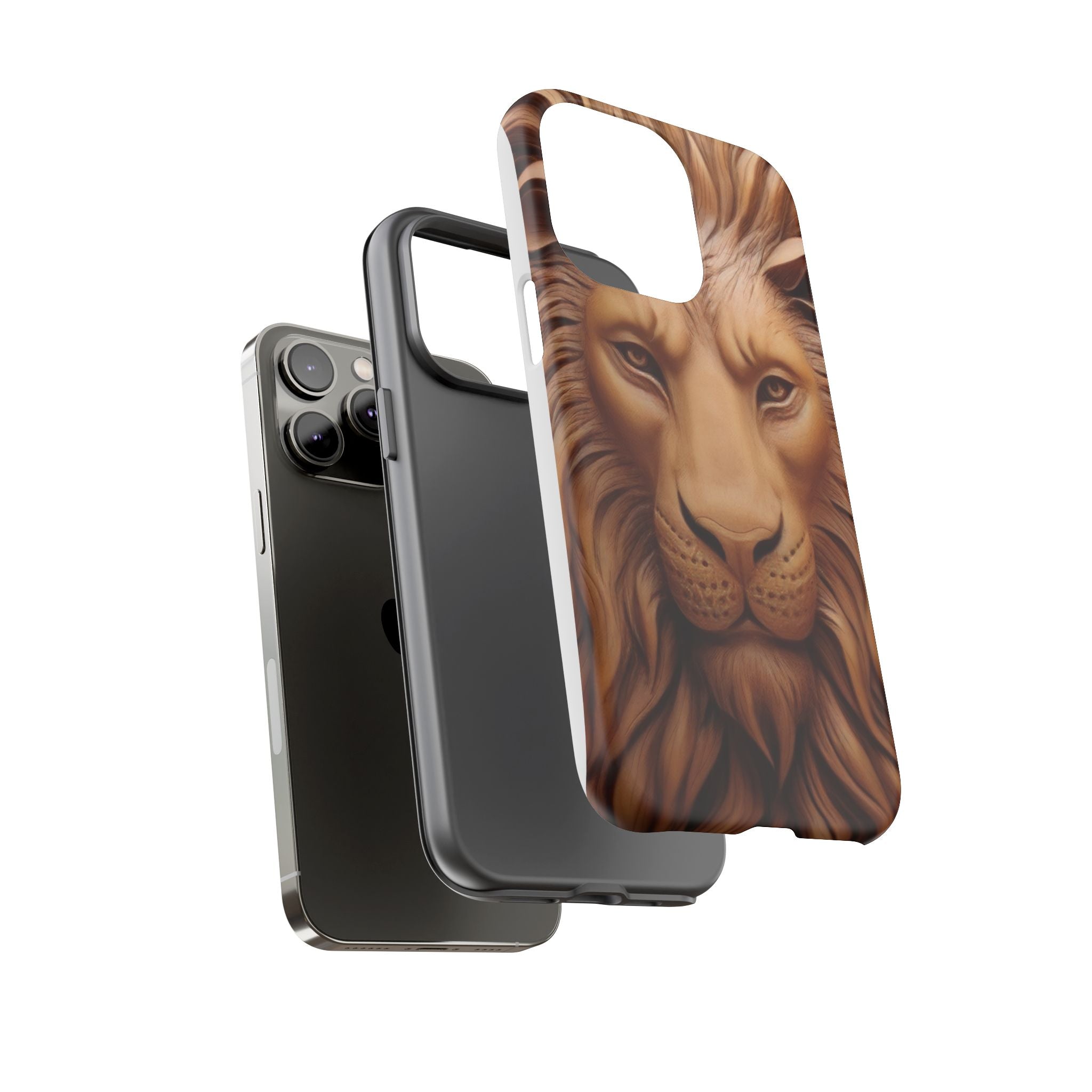 Majestic Lion Head Hexagon Stone iPhone Case