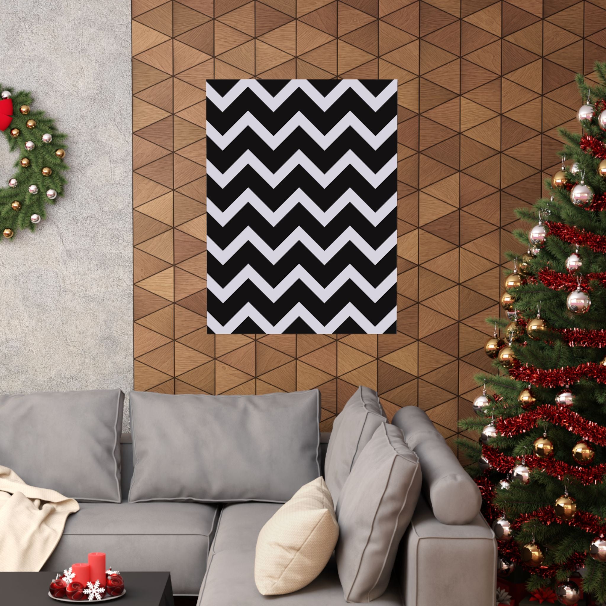 Modern Chevron Zigzag Geometric Poster