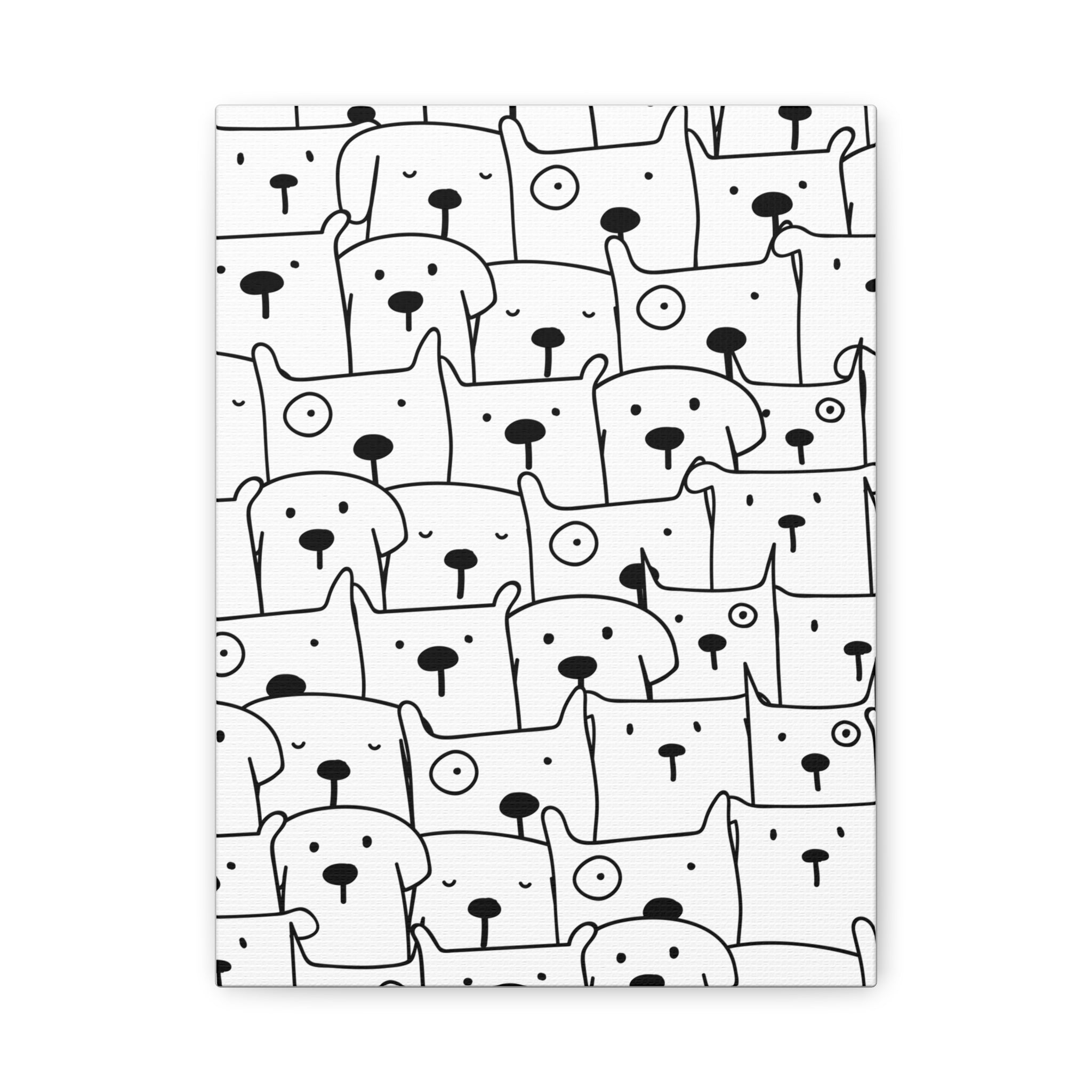 Cute Puppy Canvas Art - Dog Pattern