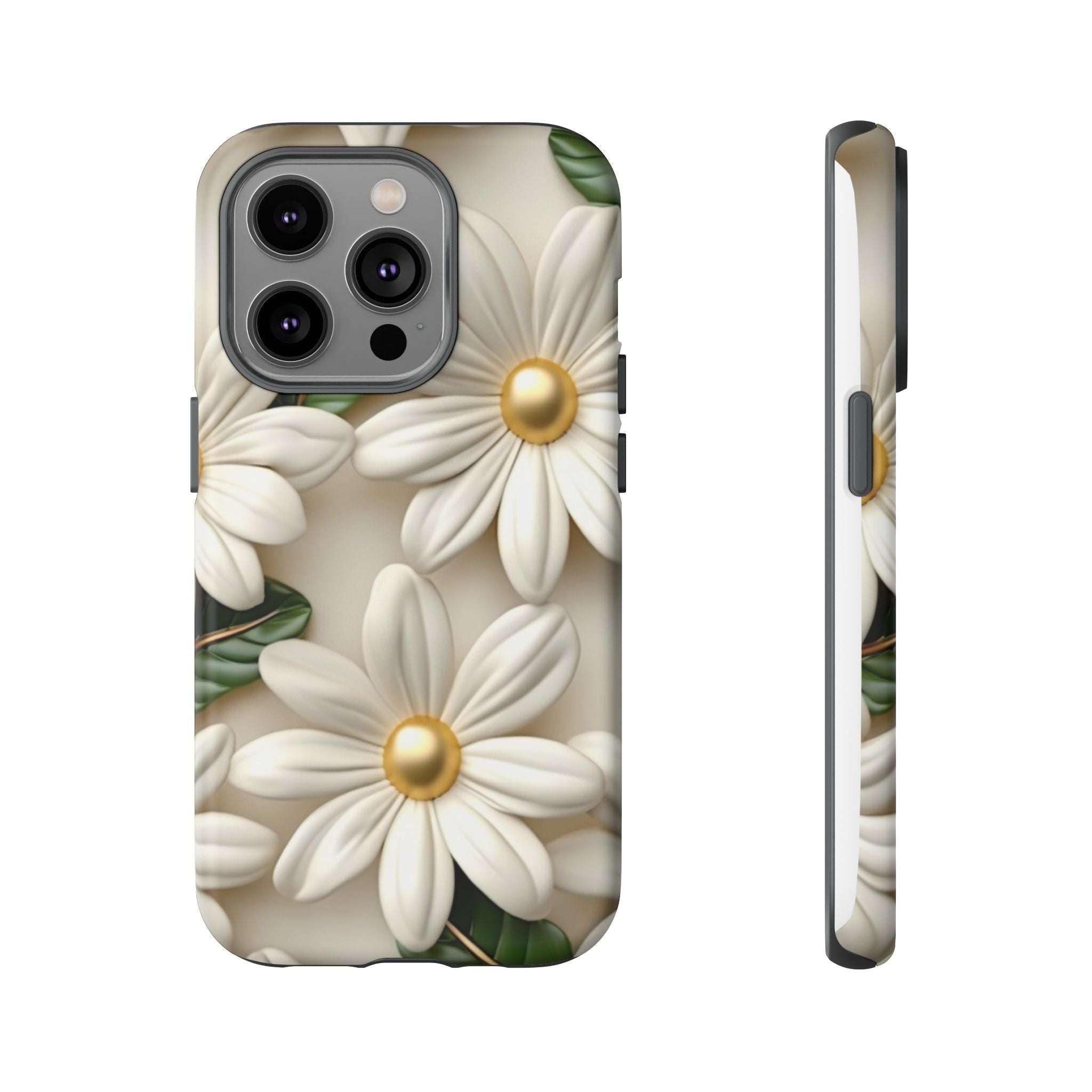 Sculpted Daisy iPhone Case - Hexagon Stone