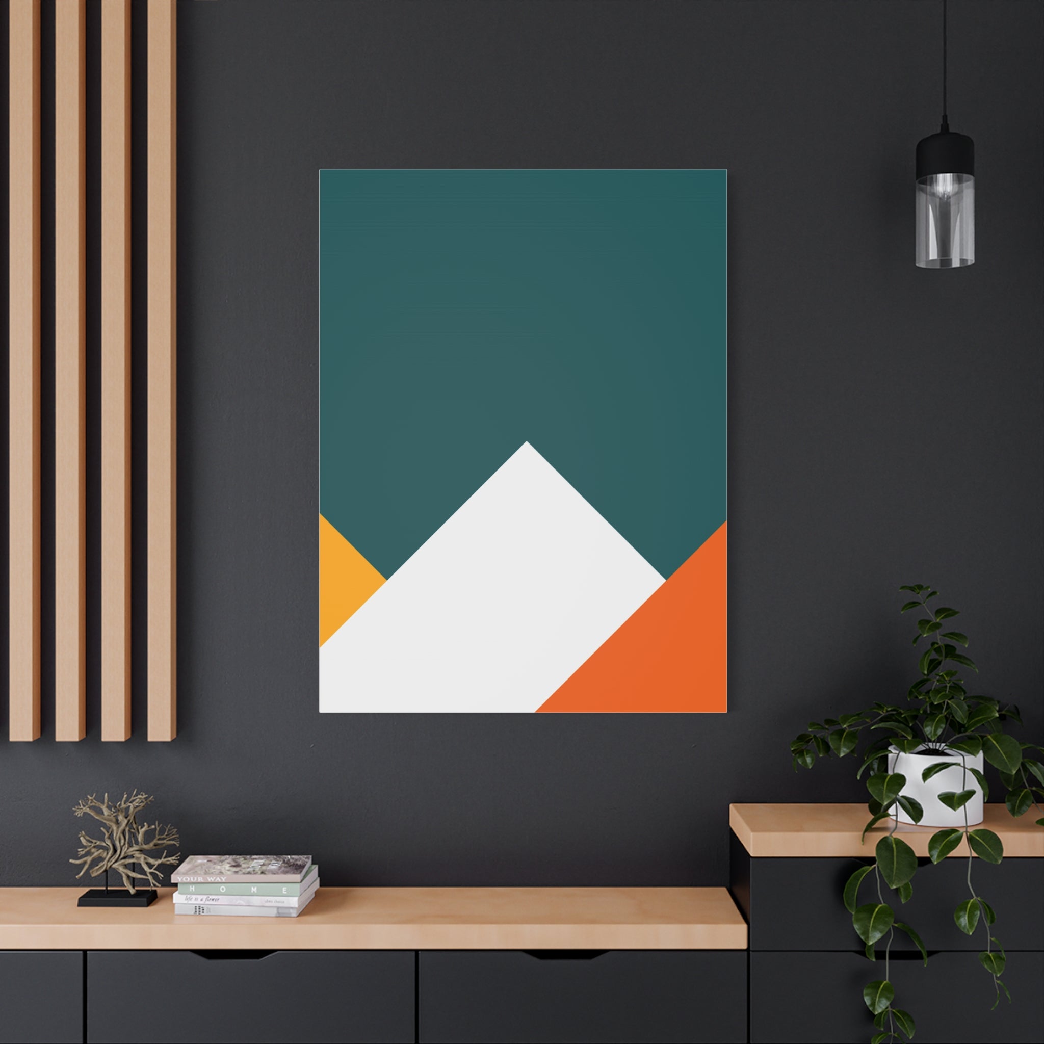 Abstract Geometric Mountain Canvas Art