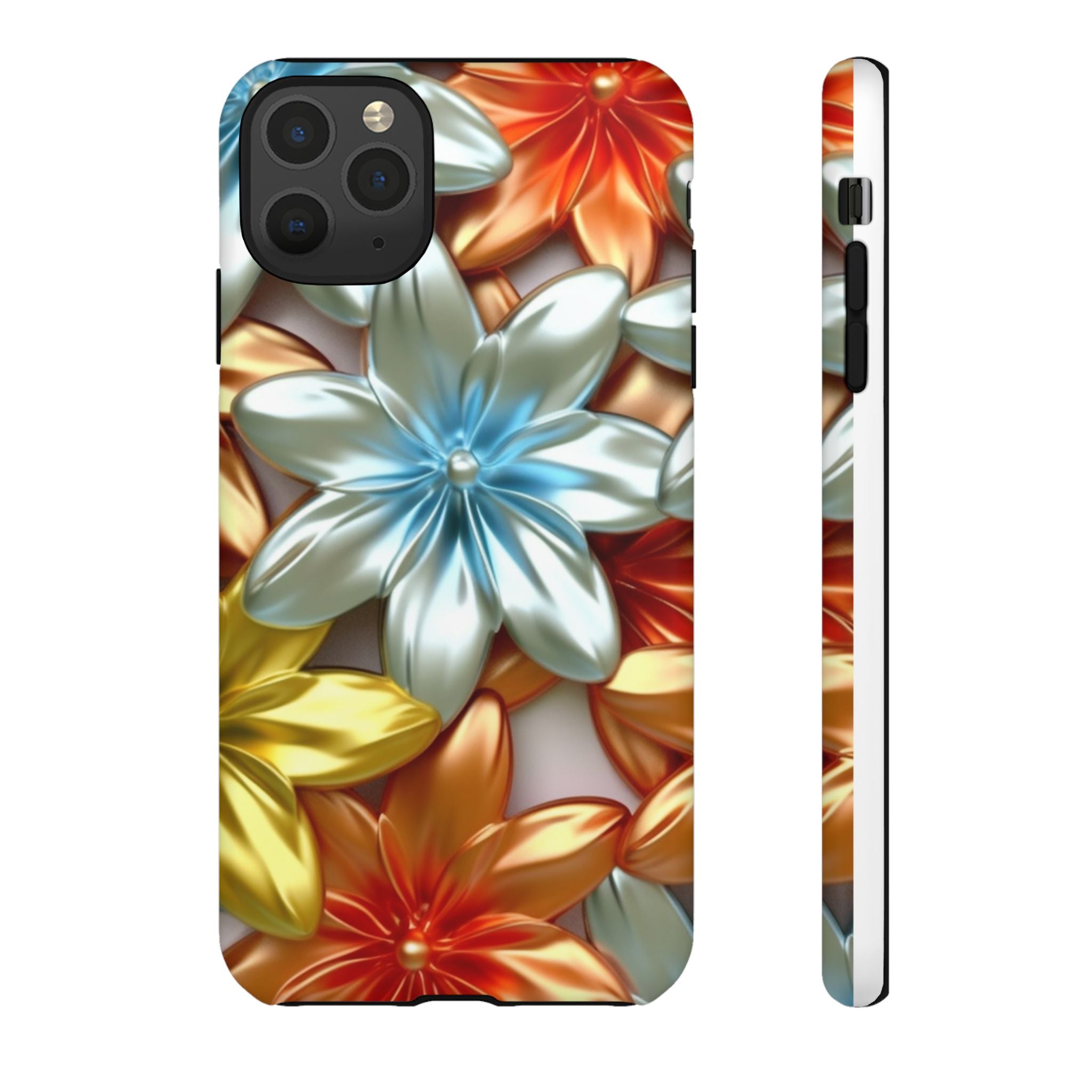 Metallic Flower Hexagon iPhone Case - Rugged