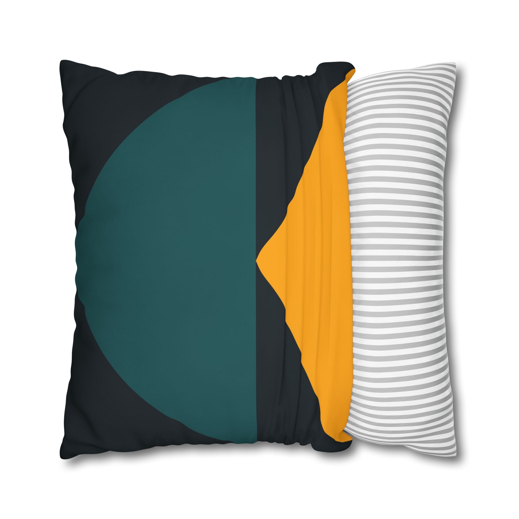 Geometric Teal & Gold Peak Pillowcase