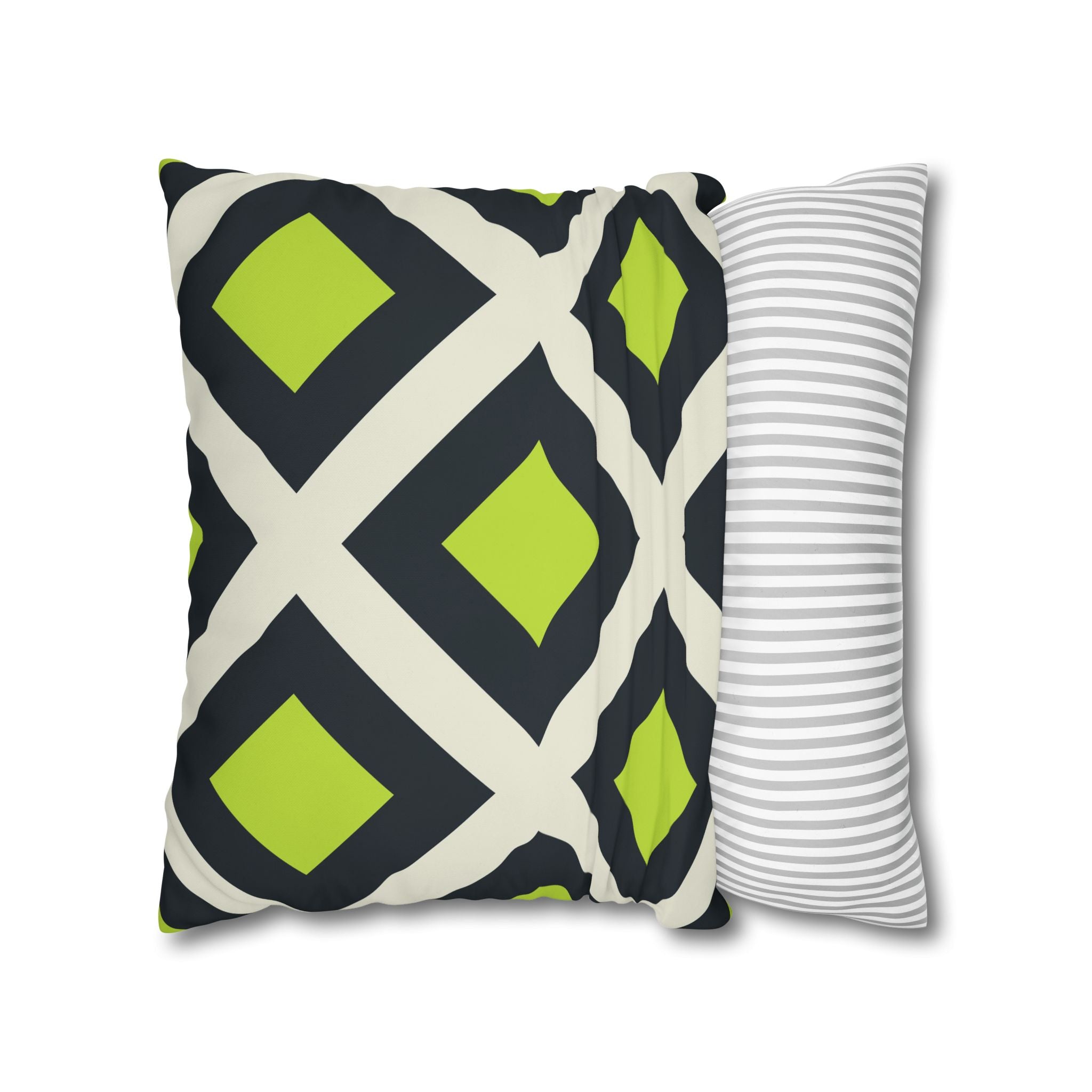 Geometric Teal & Lime Green Pillowcase