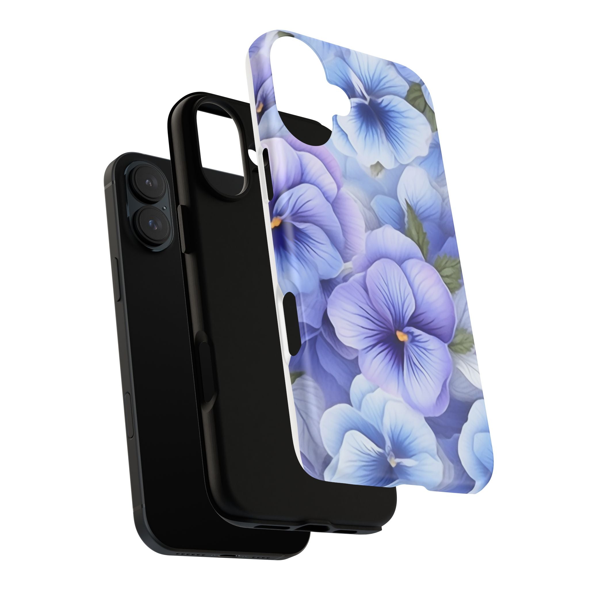 Dreamy Pansy Blue iPhone Case - Hexagon Stone