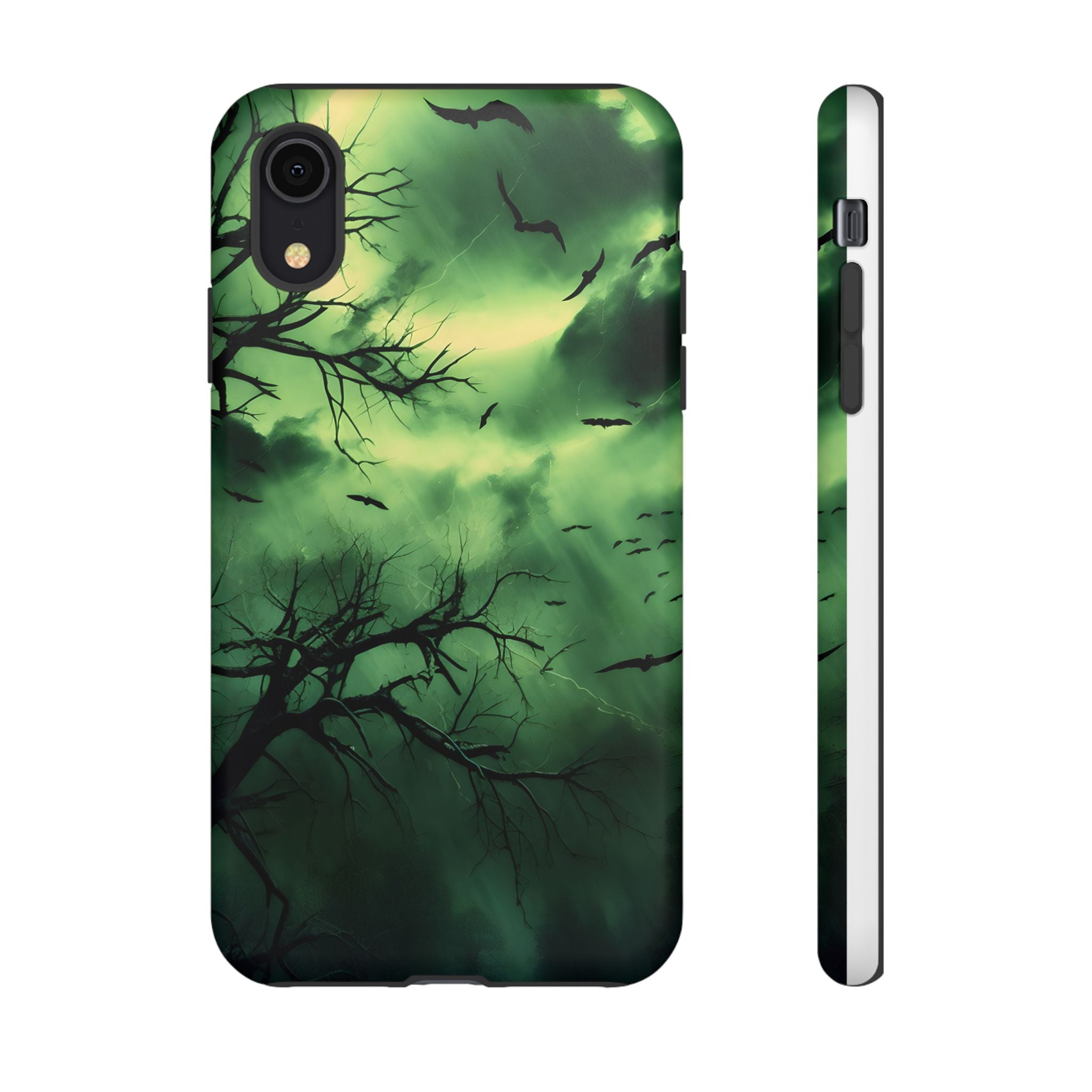 Gothic Green Forest iPhone Case - Hexagon Stone