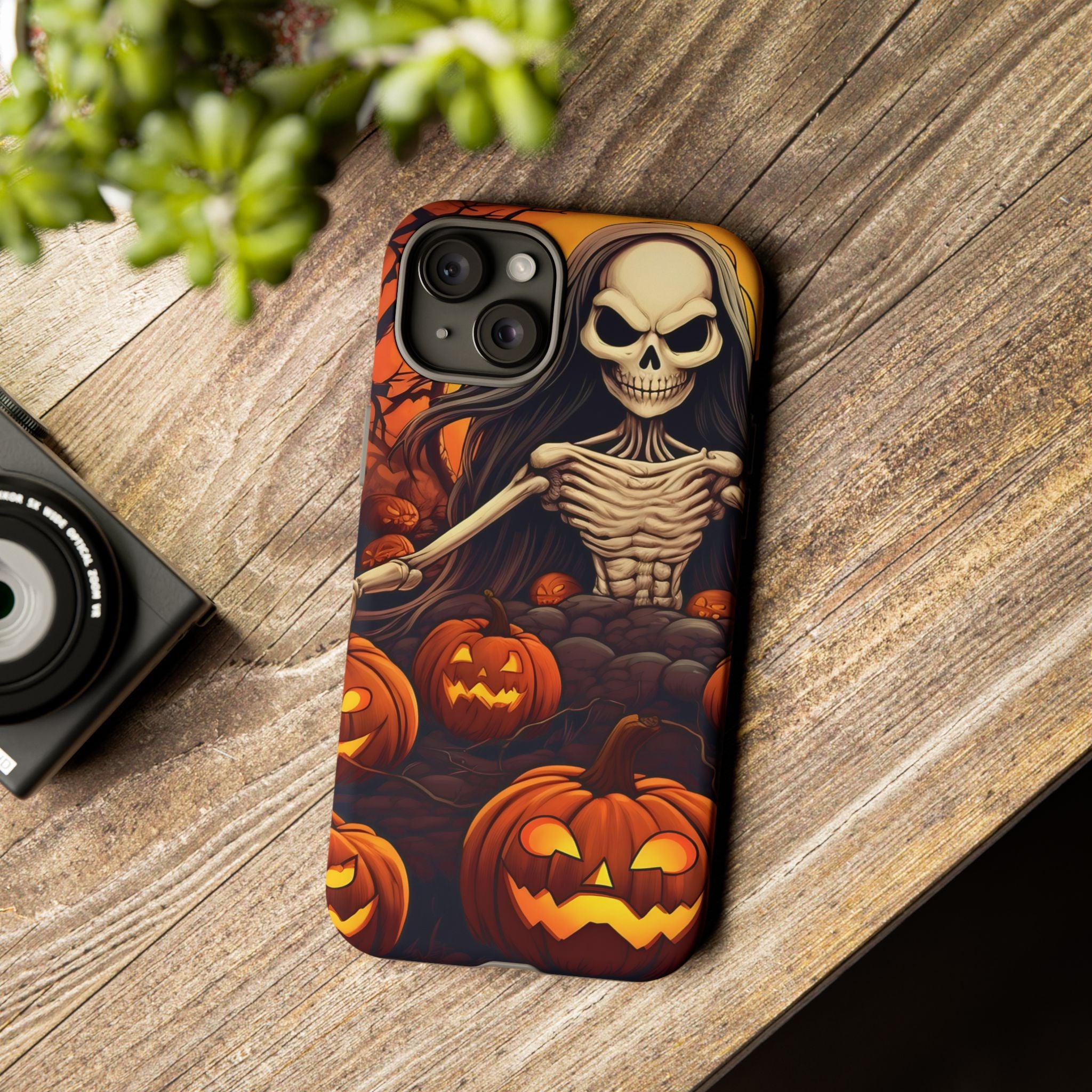 Spooky Skeleton Hexagon iPhone Case