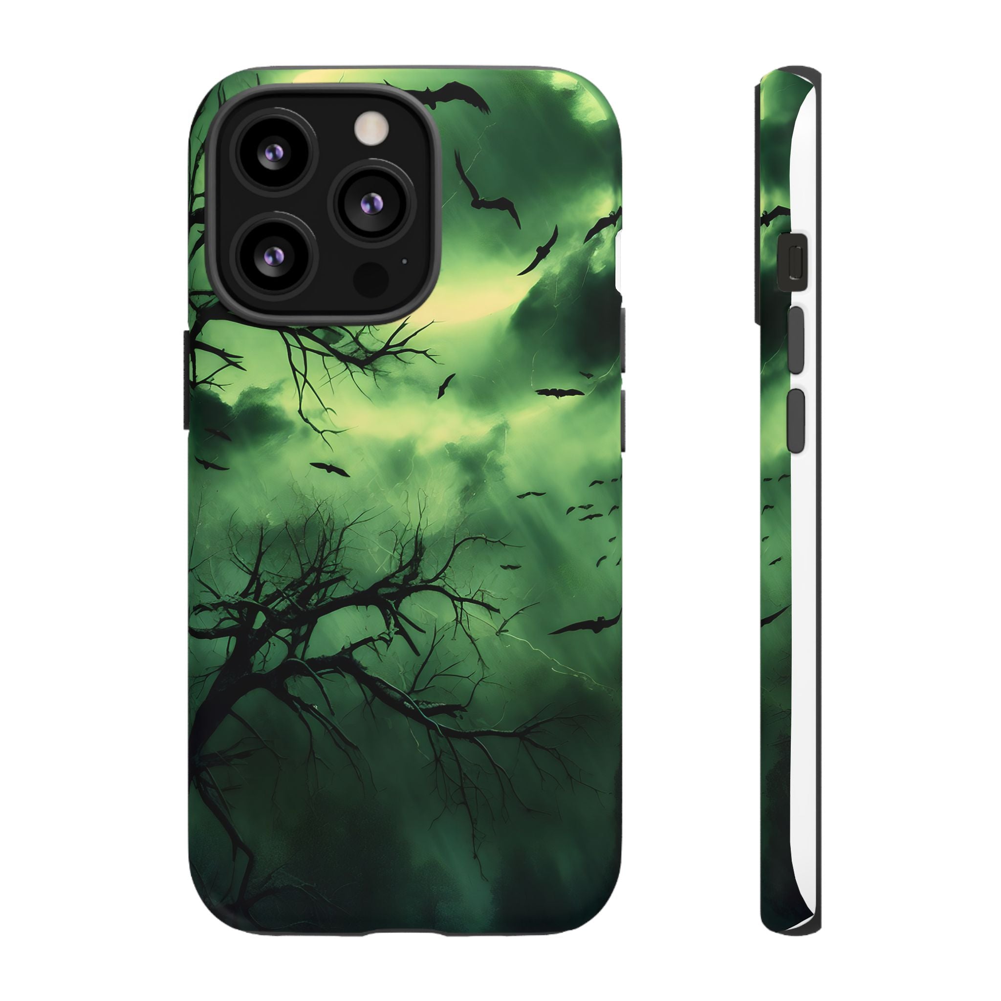 Gothic Green Forest iPhone Case - Hexagon Stone