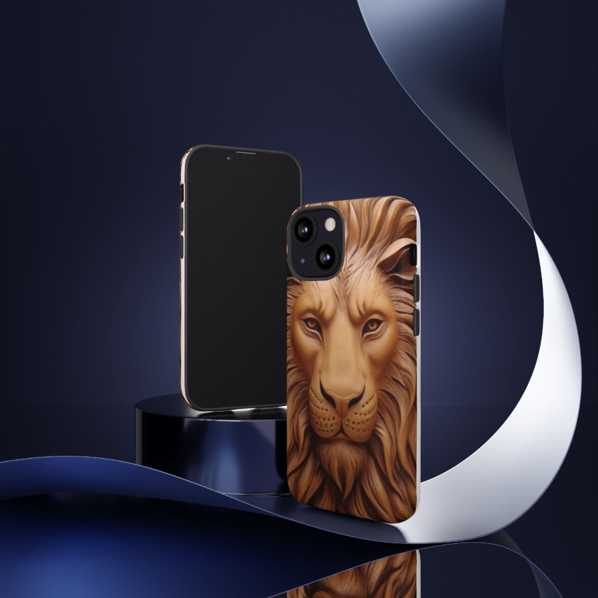 Majestic Lion Head Hexagon Stone iPhone Case