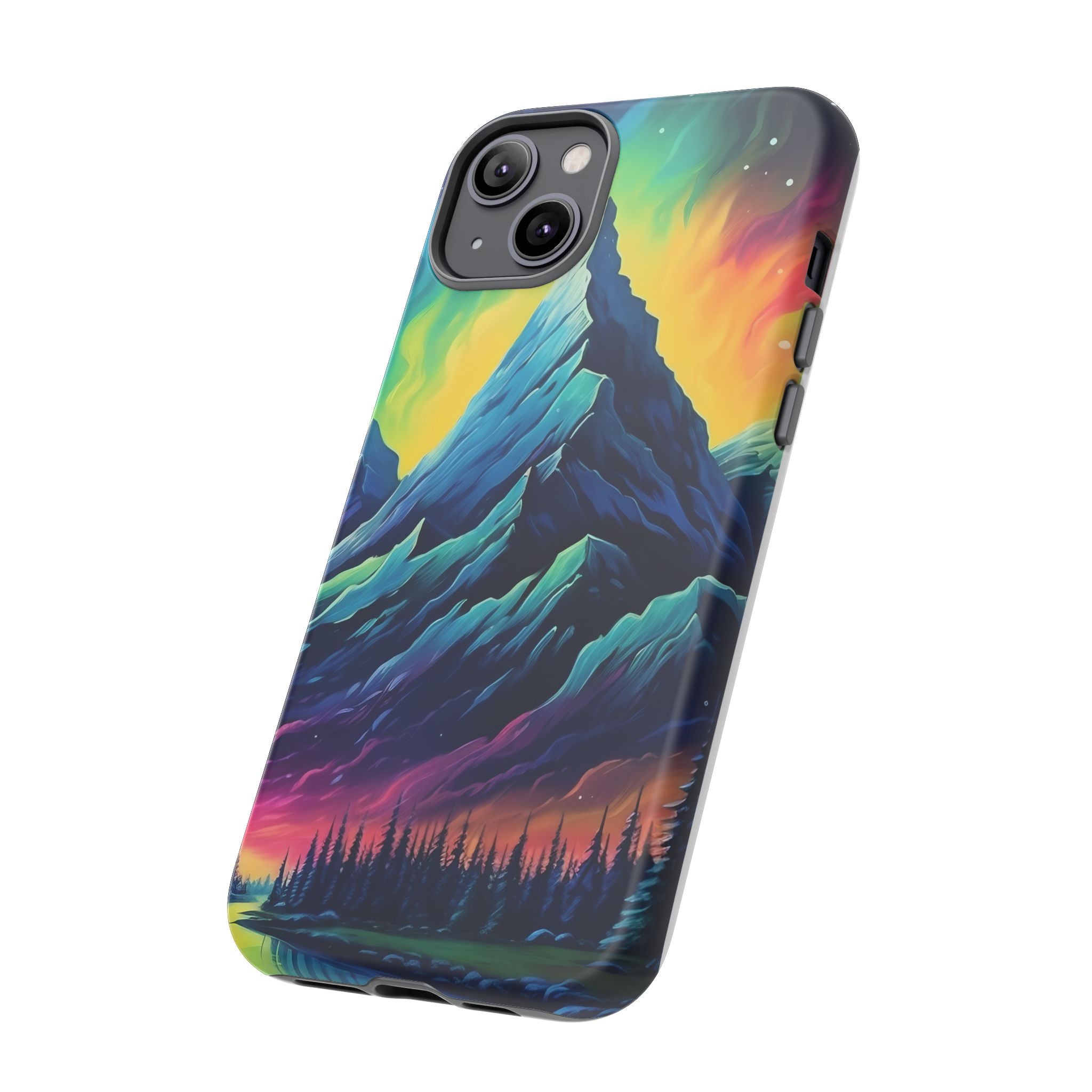 Aurora Mountain Hexagon iPhone Case