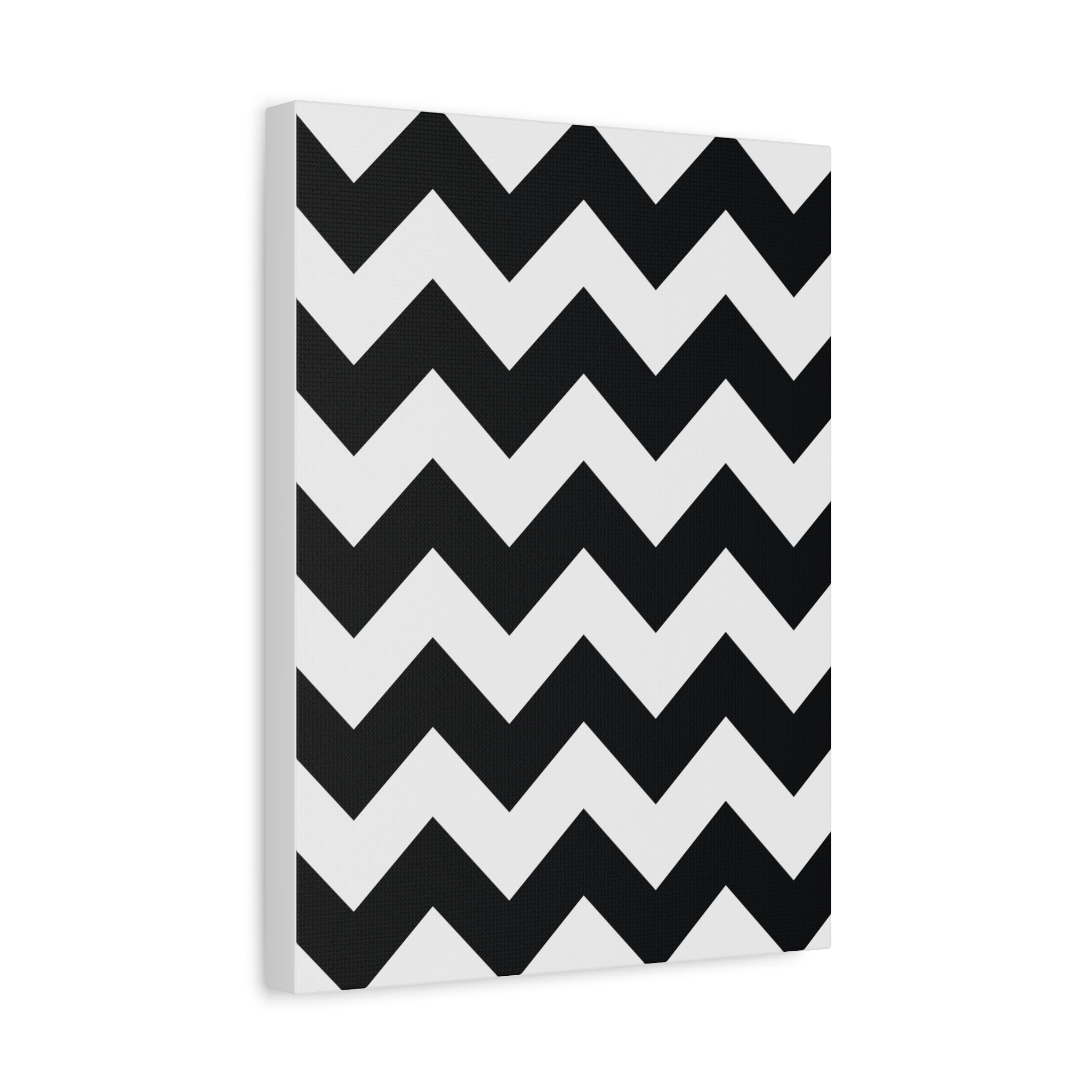 Black & White Zigzag Geometric Canvas Art