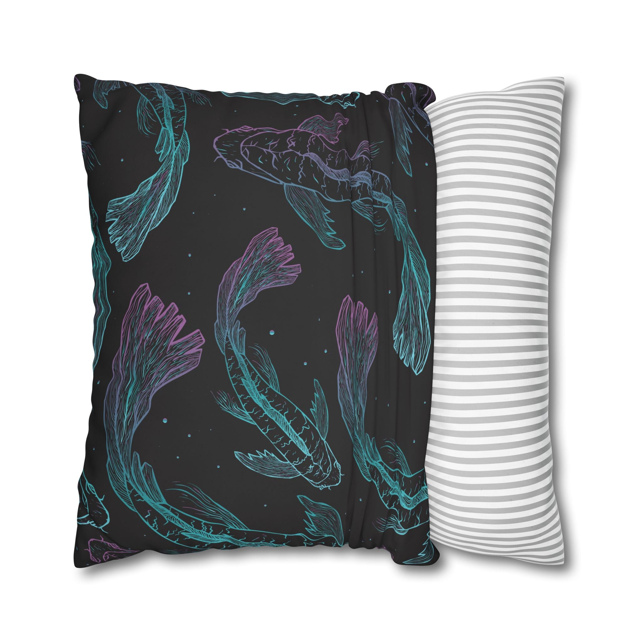 Teal & Purple Koi Fish Pillowcase