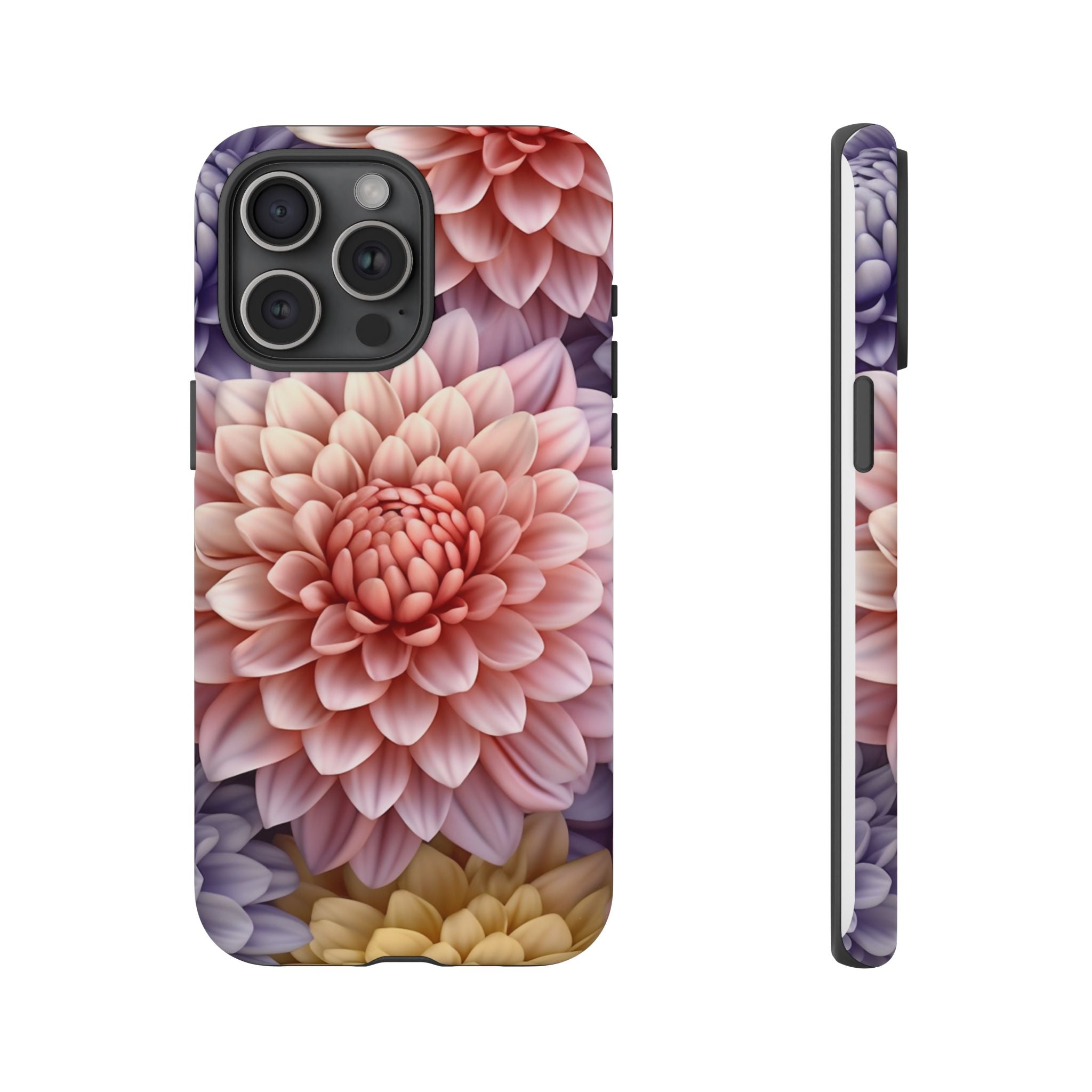 Dahlia Bloom Hexagon Stone iPhone Case