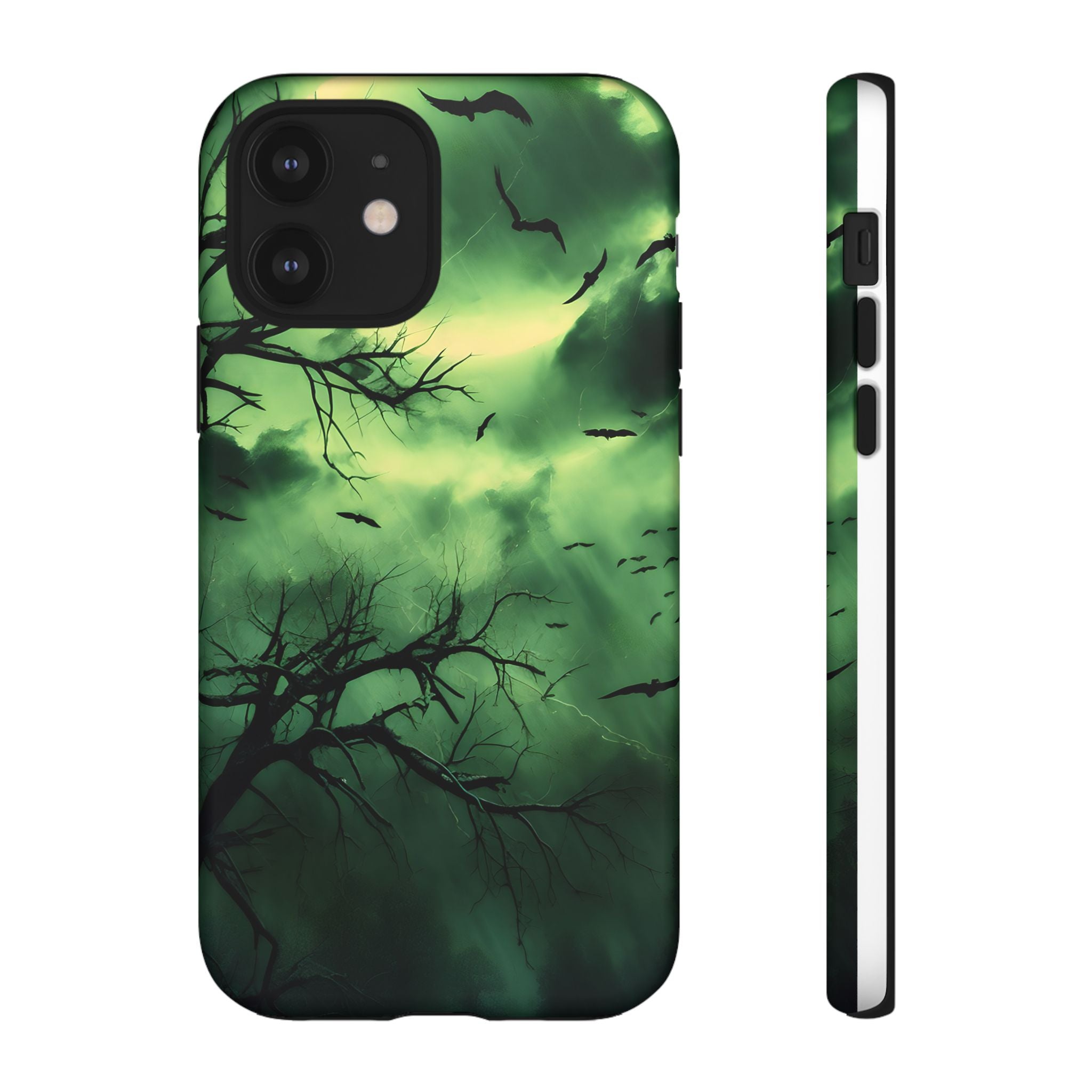 Gothic Green Forest iPhone Case - Hexagon Stone