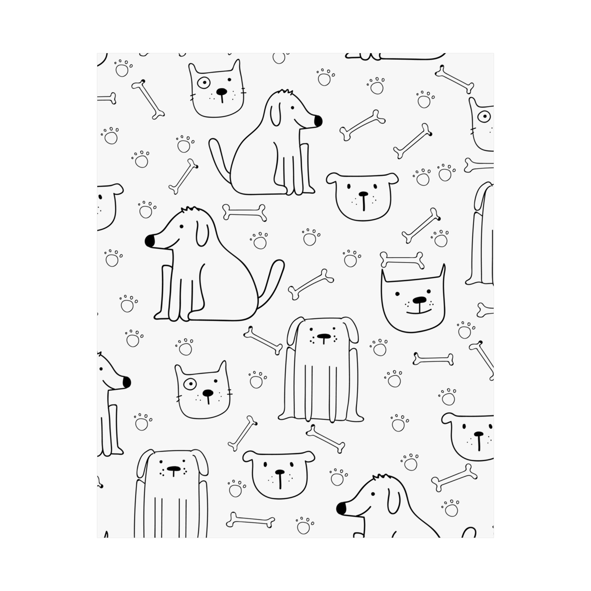 Cute Dogs & Cats Cartoon Poster