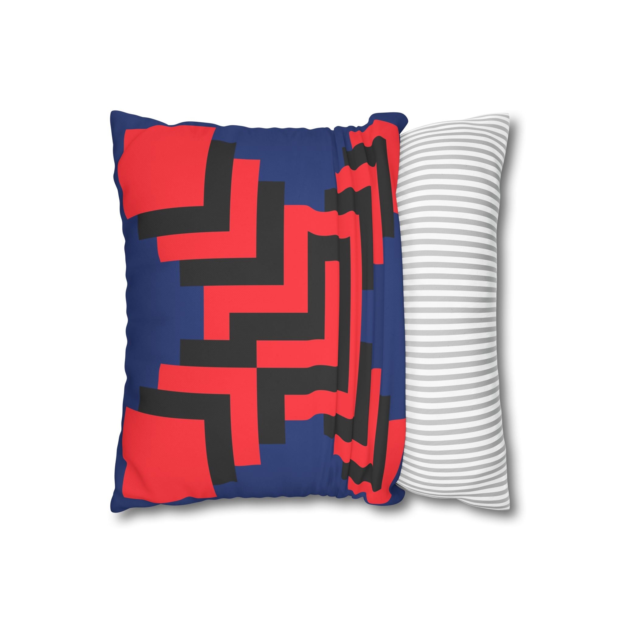 Geometric X Pillowcase - Coral & Black