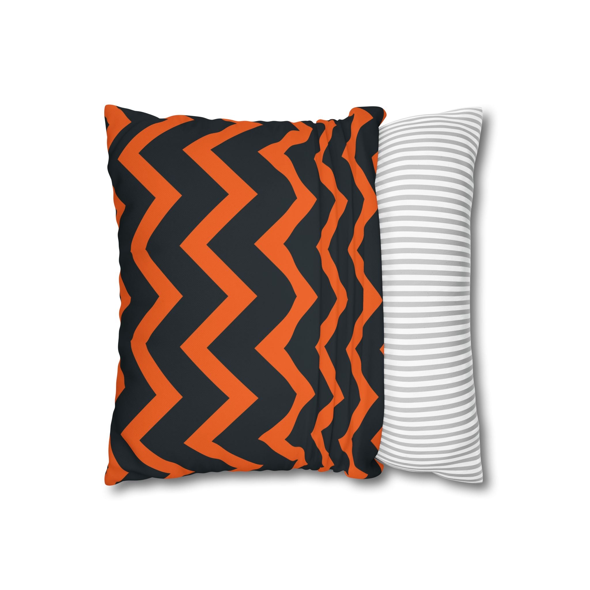 Chevron Stripe Pillowcase - Orange & Teal