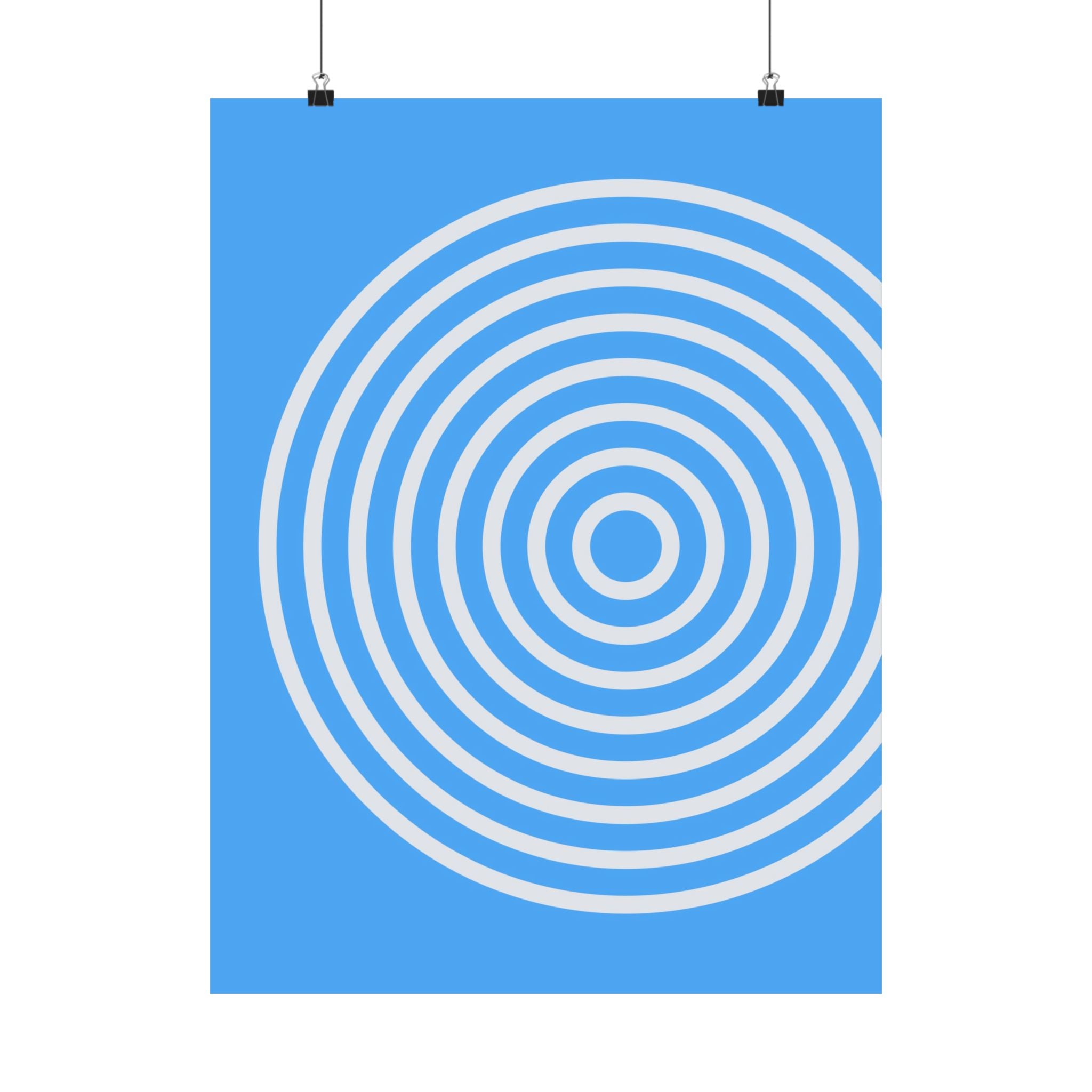 Minimalist Blue Circle Ripple Poster