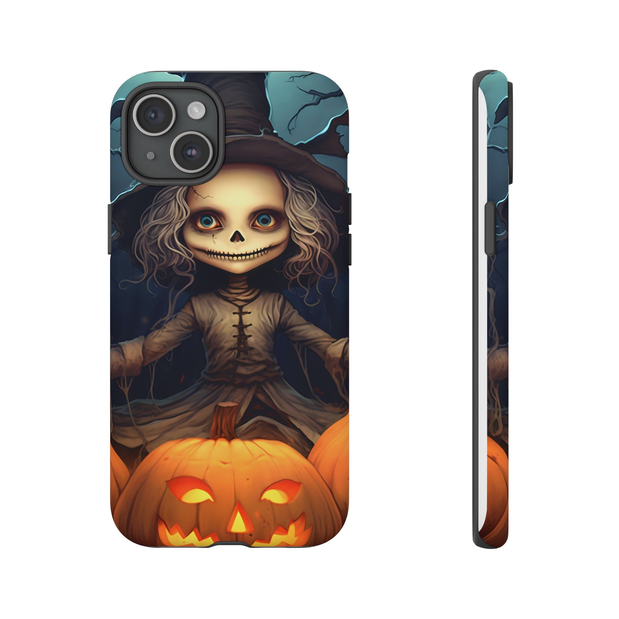 Spooky Skull Girl Halloween iPhone Case - Hexagon Stone