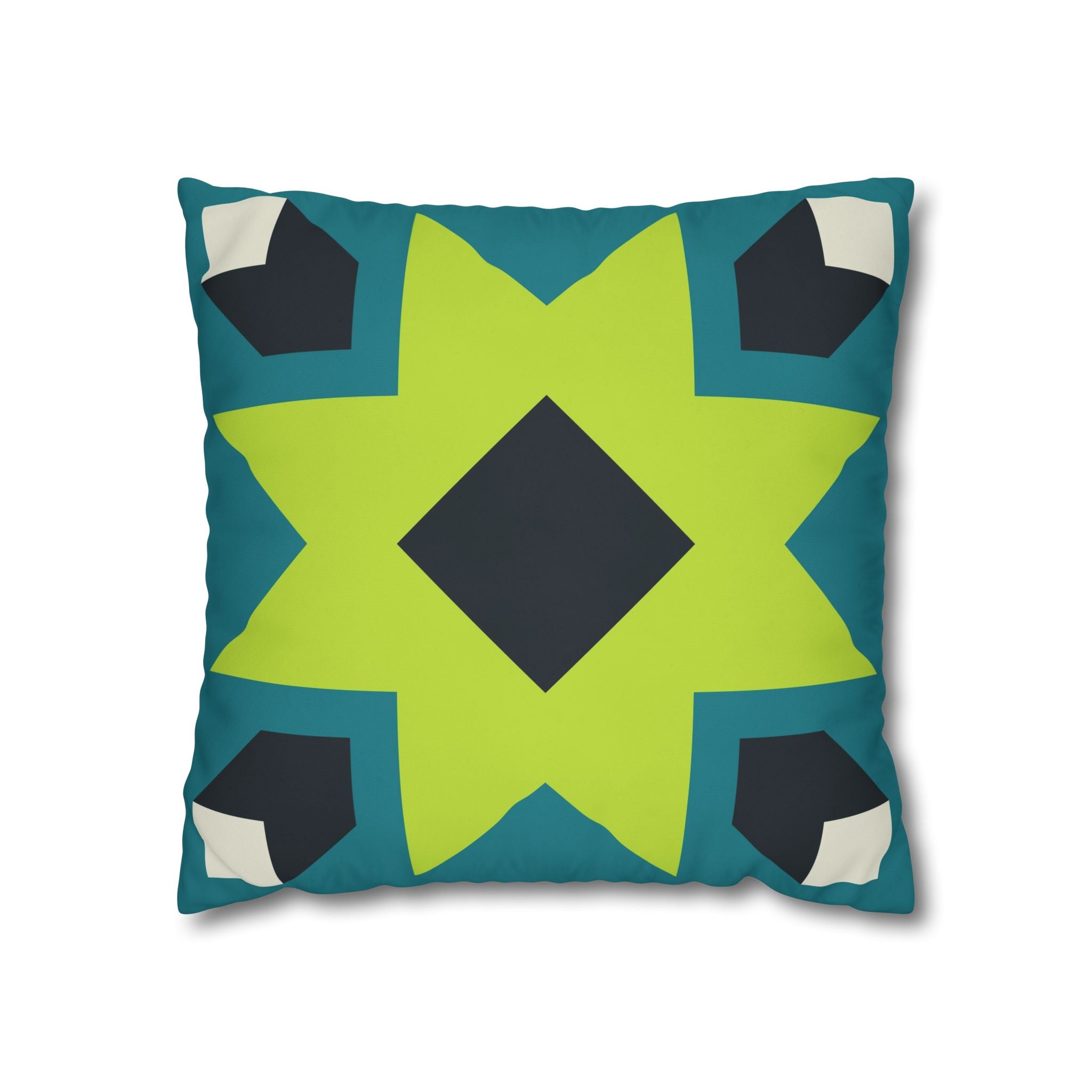 Geometric Teal Star Pillowcase