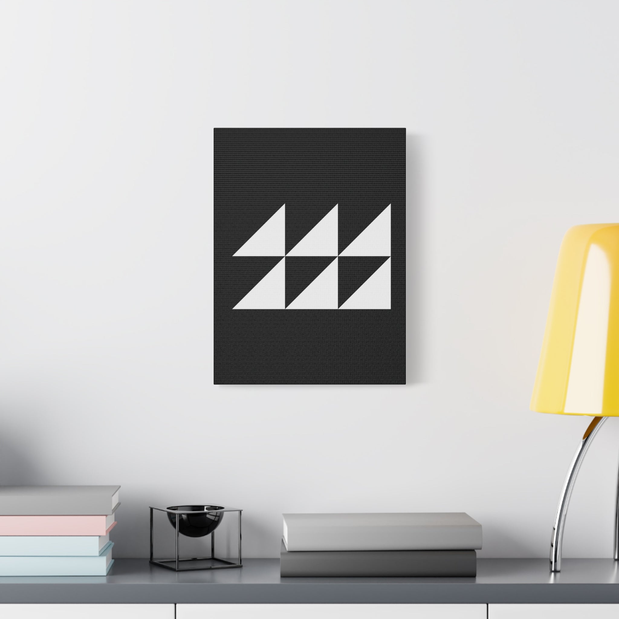 Geometric Triangles Matte Canvas Art