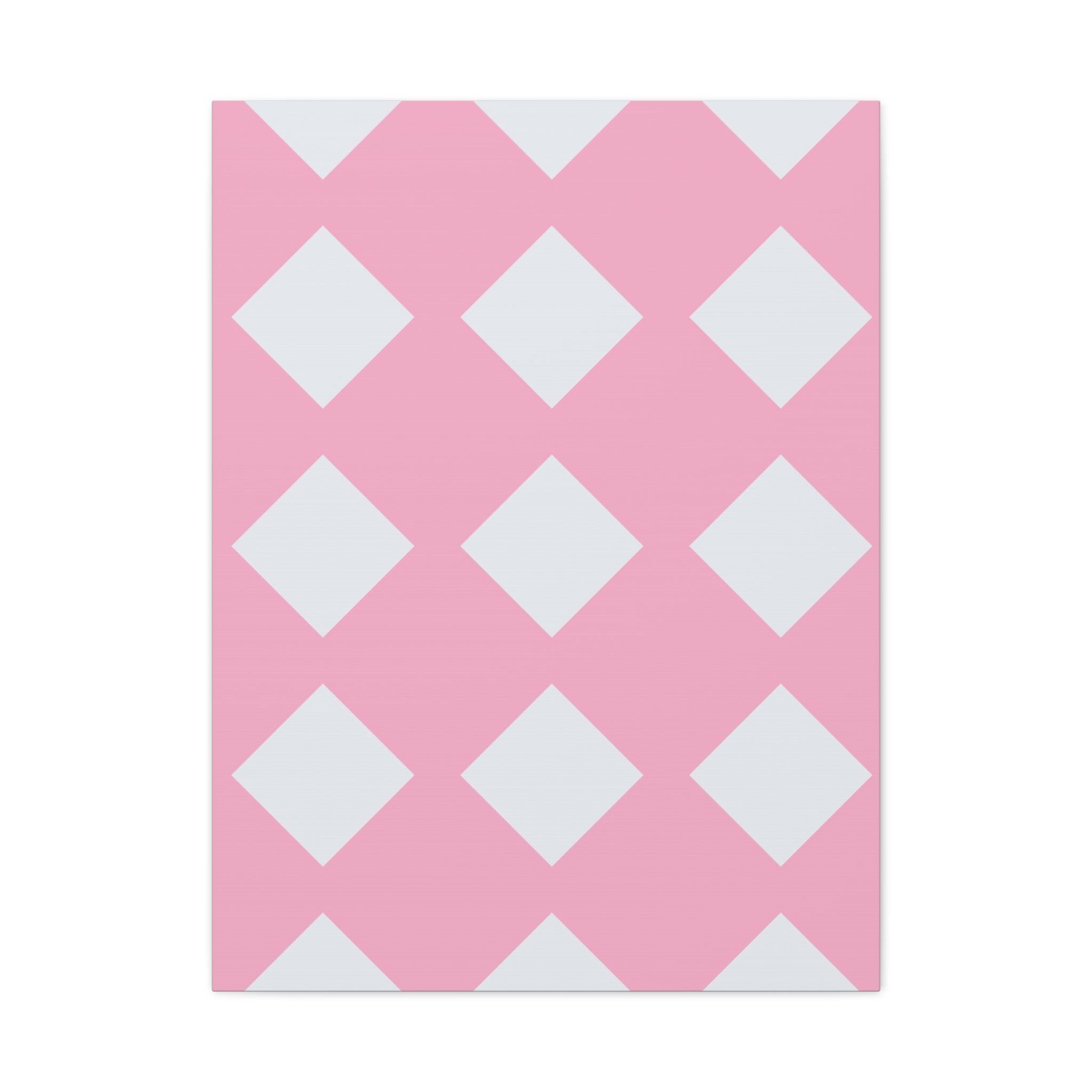 Pink & Grey Diamond Canvas Art Print