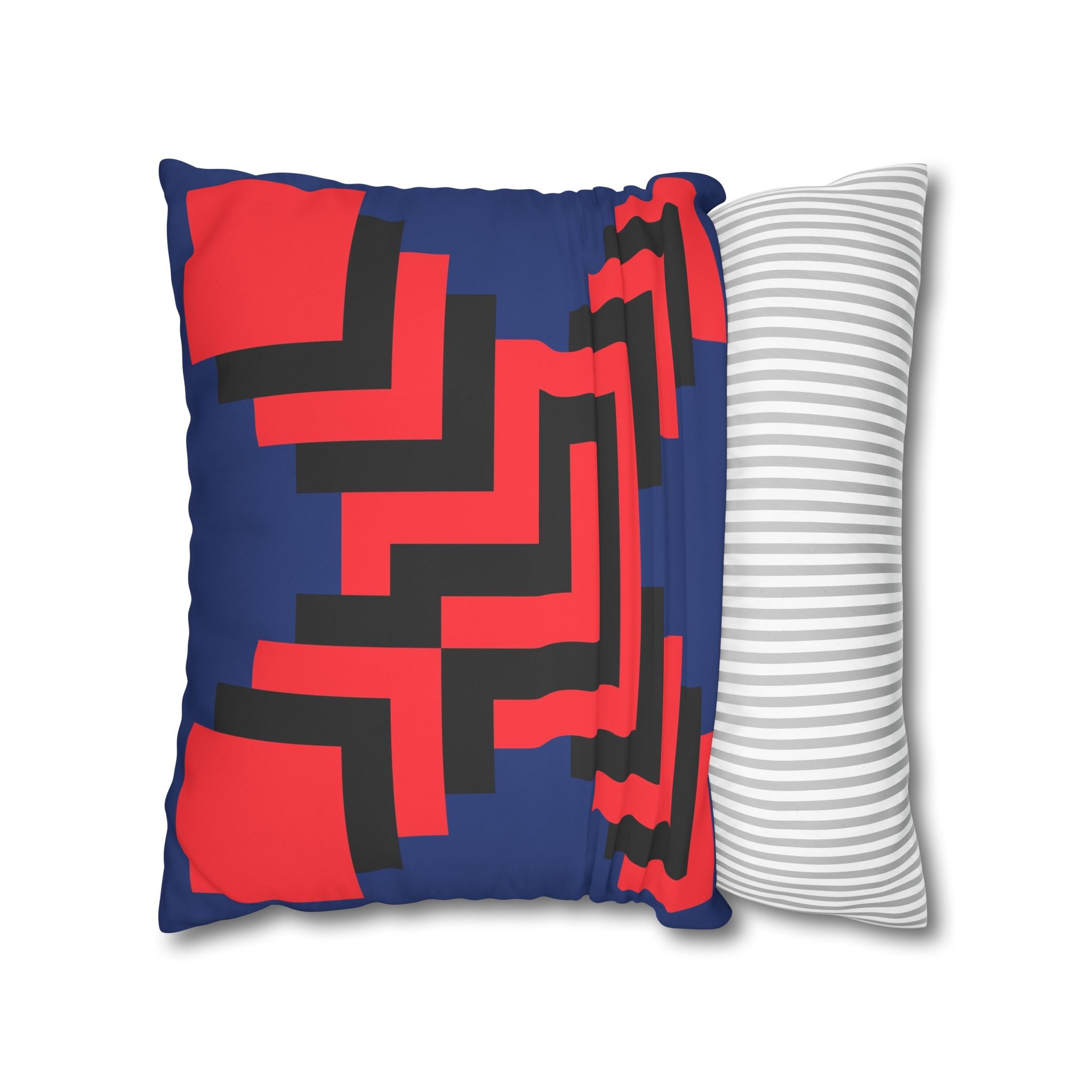 Geometric X Pillowcase - Coral & Black