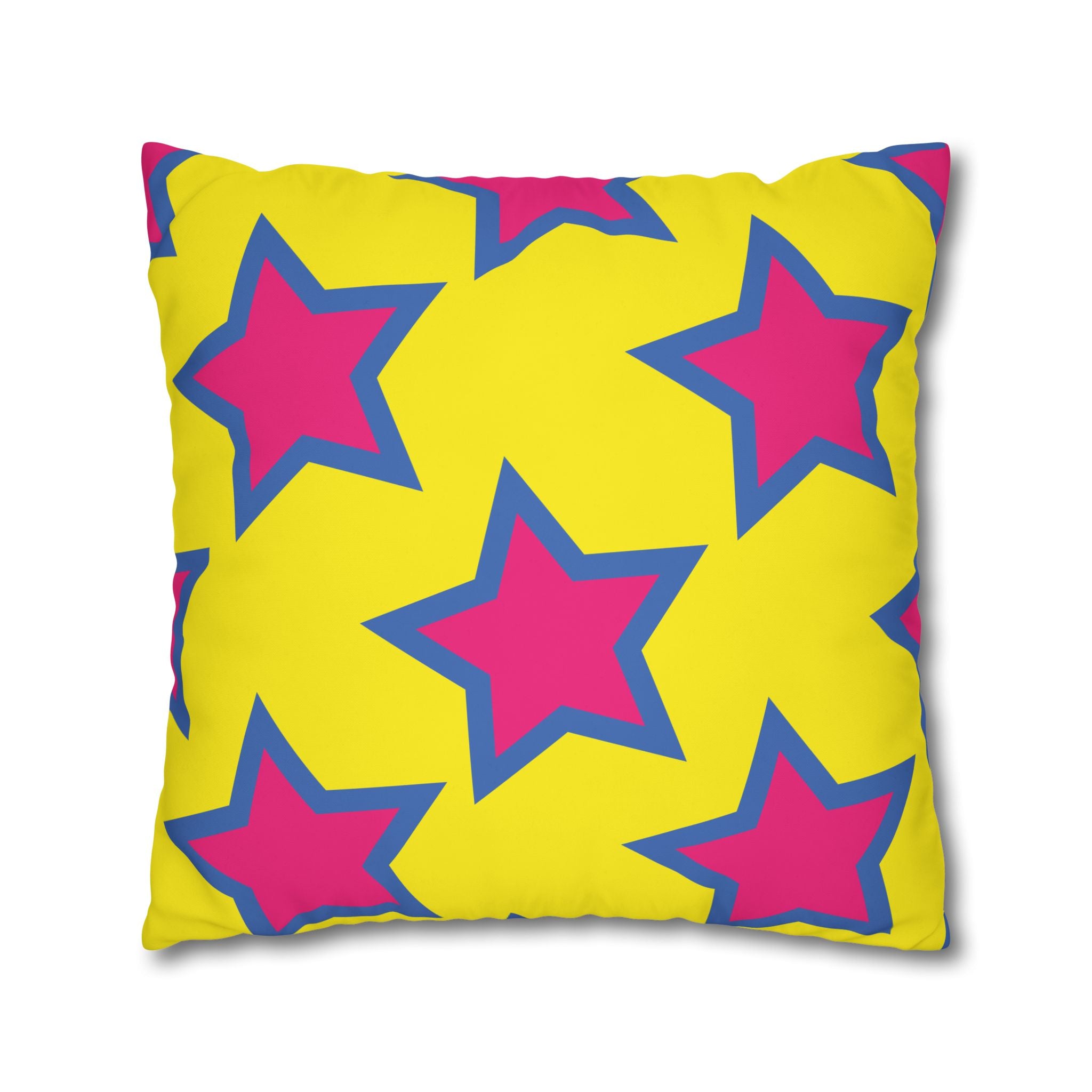 Pink & Purple Star Pillowcase - Yellow