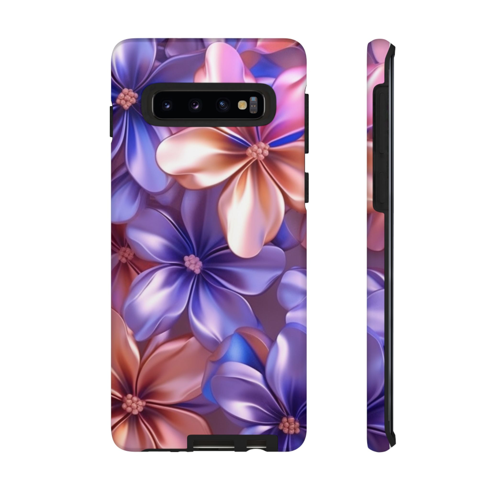 Metallic Flower Samsung Case - Rose Gold & Lavender