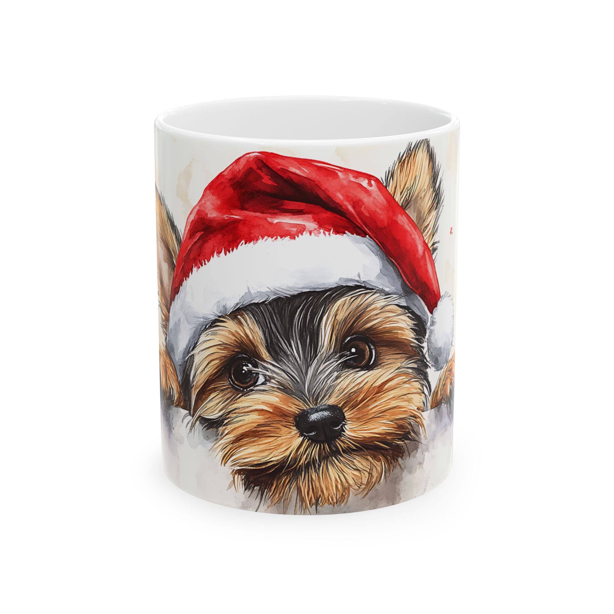 Yorkie Puppy Santa Mug - Holiday Cheer