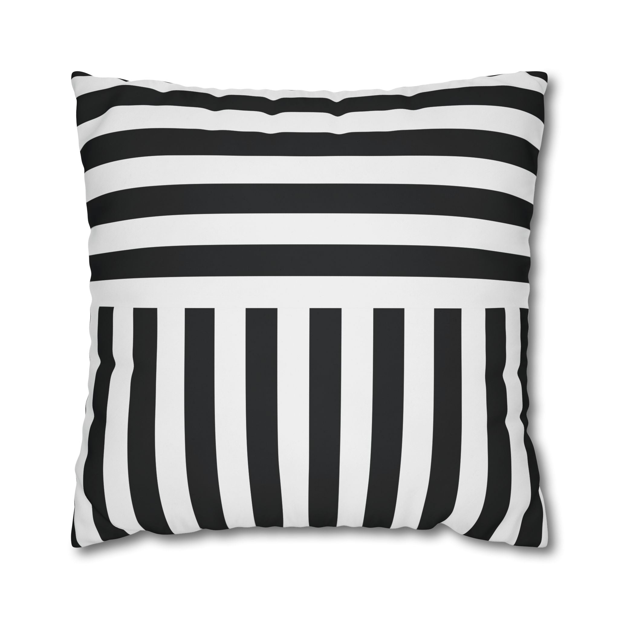 Geometric Black & White Stripe Pillowcase