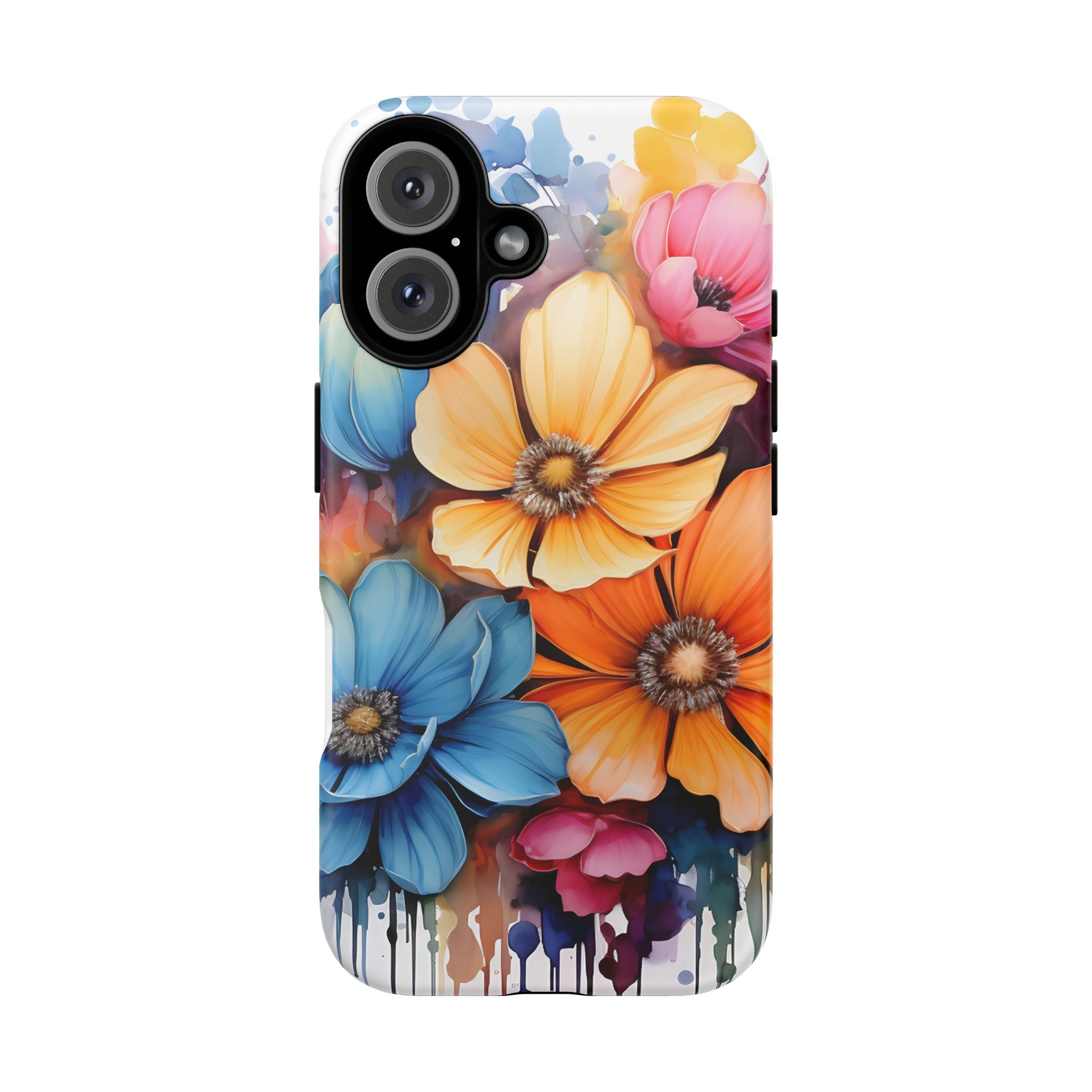 Vibrant Floral Watercolor iPhone Case - Hexagon Stone