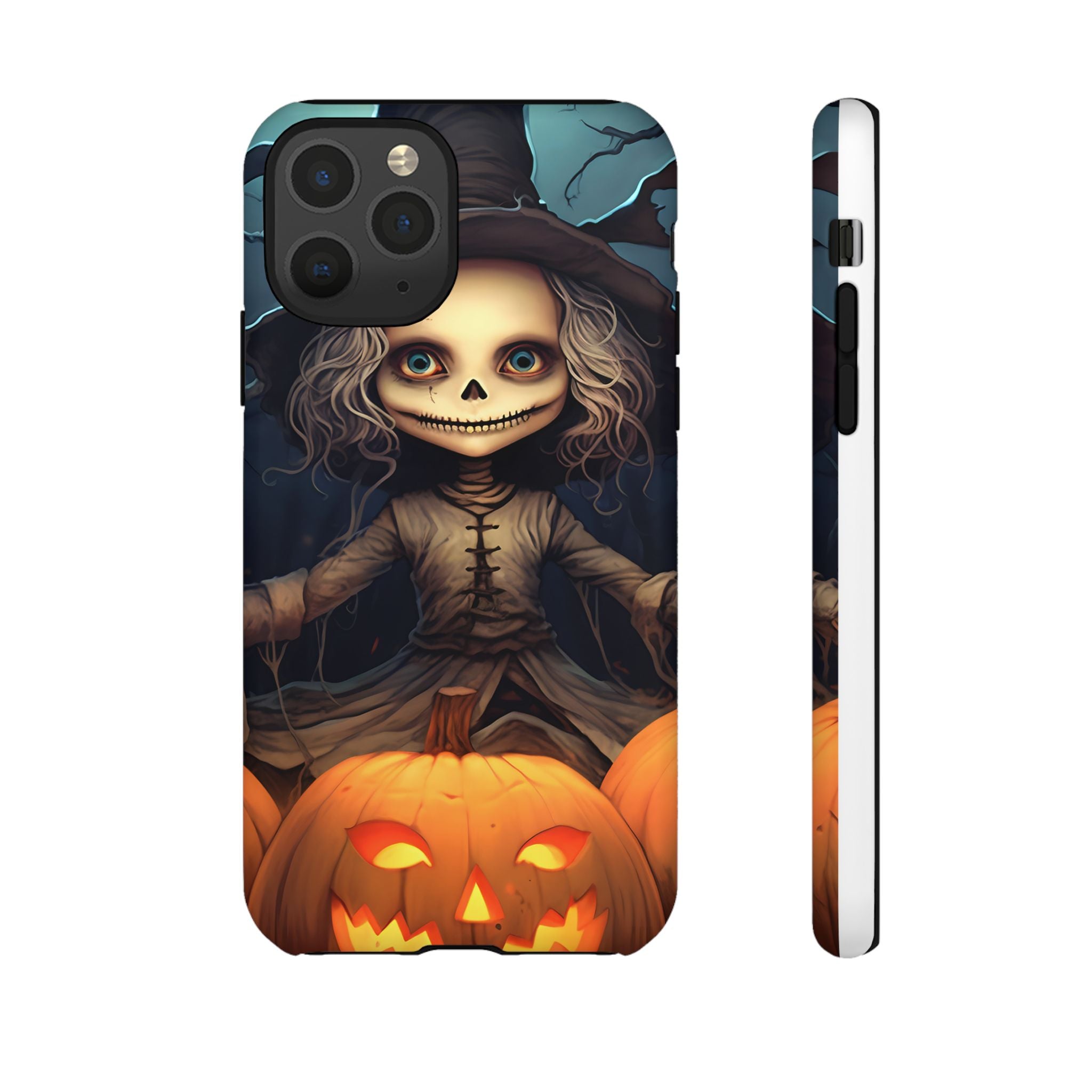 Spooky Skull Girl Halloween iPhone Case - Hexagon Stone